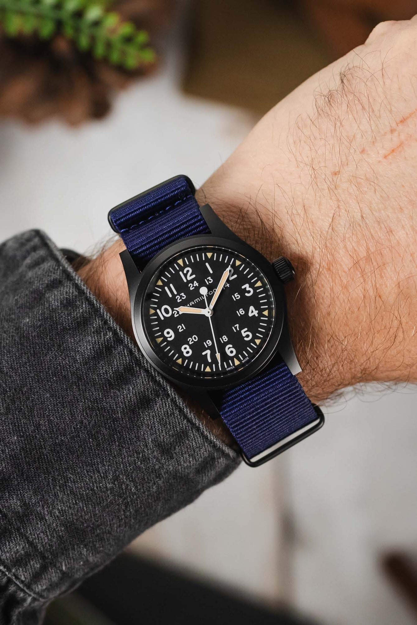 Nylon Watch Strap in BLUE with PVD Buckle and Keepers