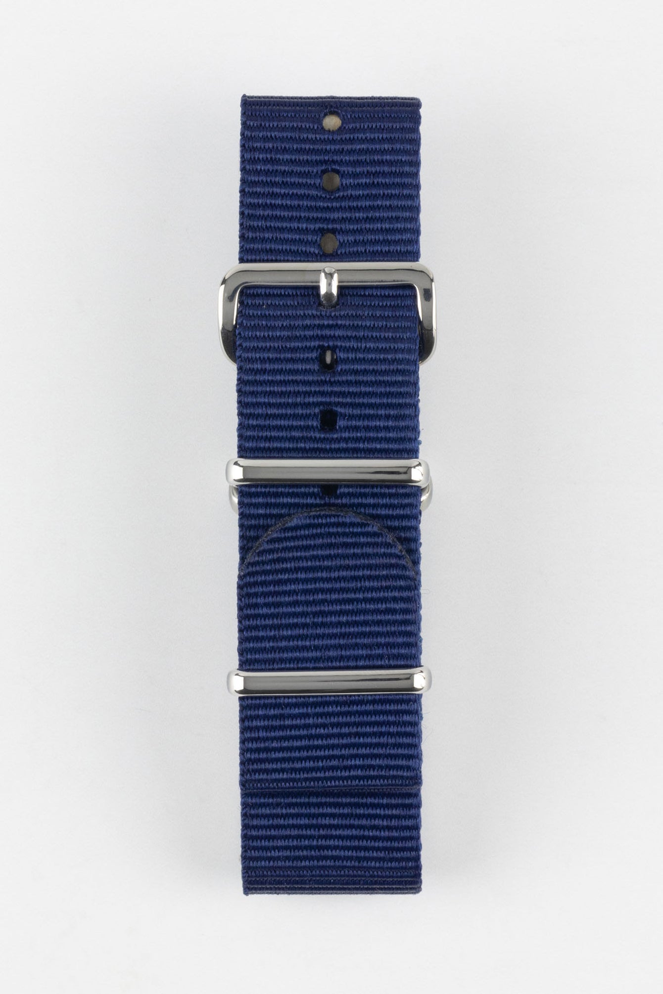 Nylon Watch Strap in BLUE with Polished Buckle and Keepers