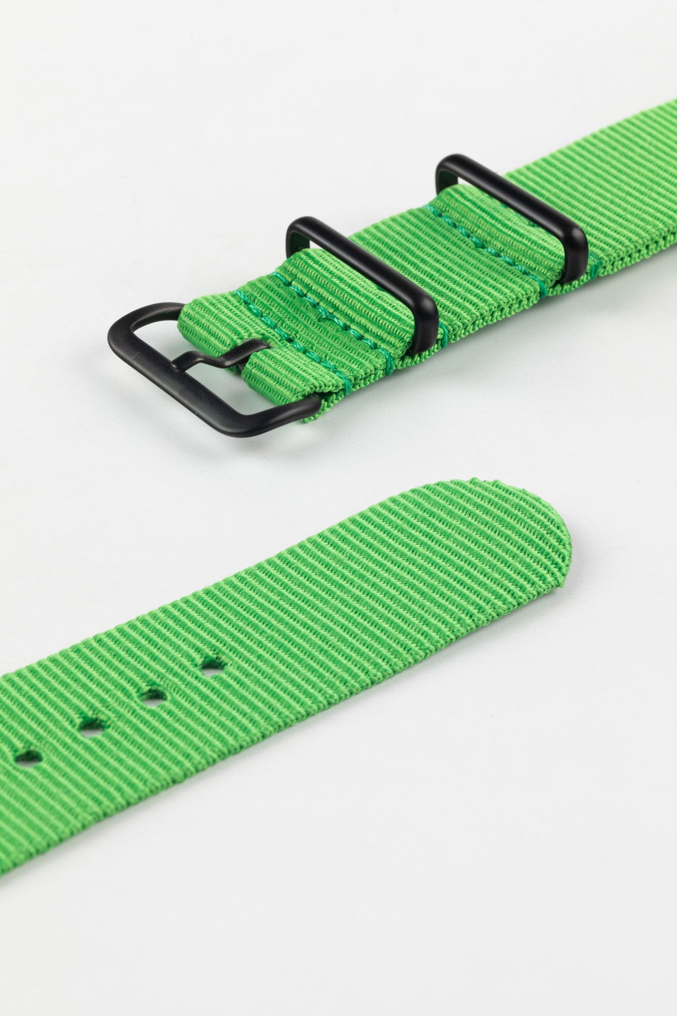 Nylon Watch Strap in BRIGHT GREEN with PVD Buckle and Keepers