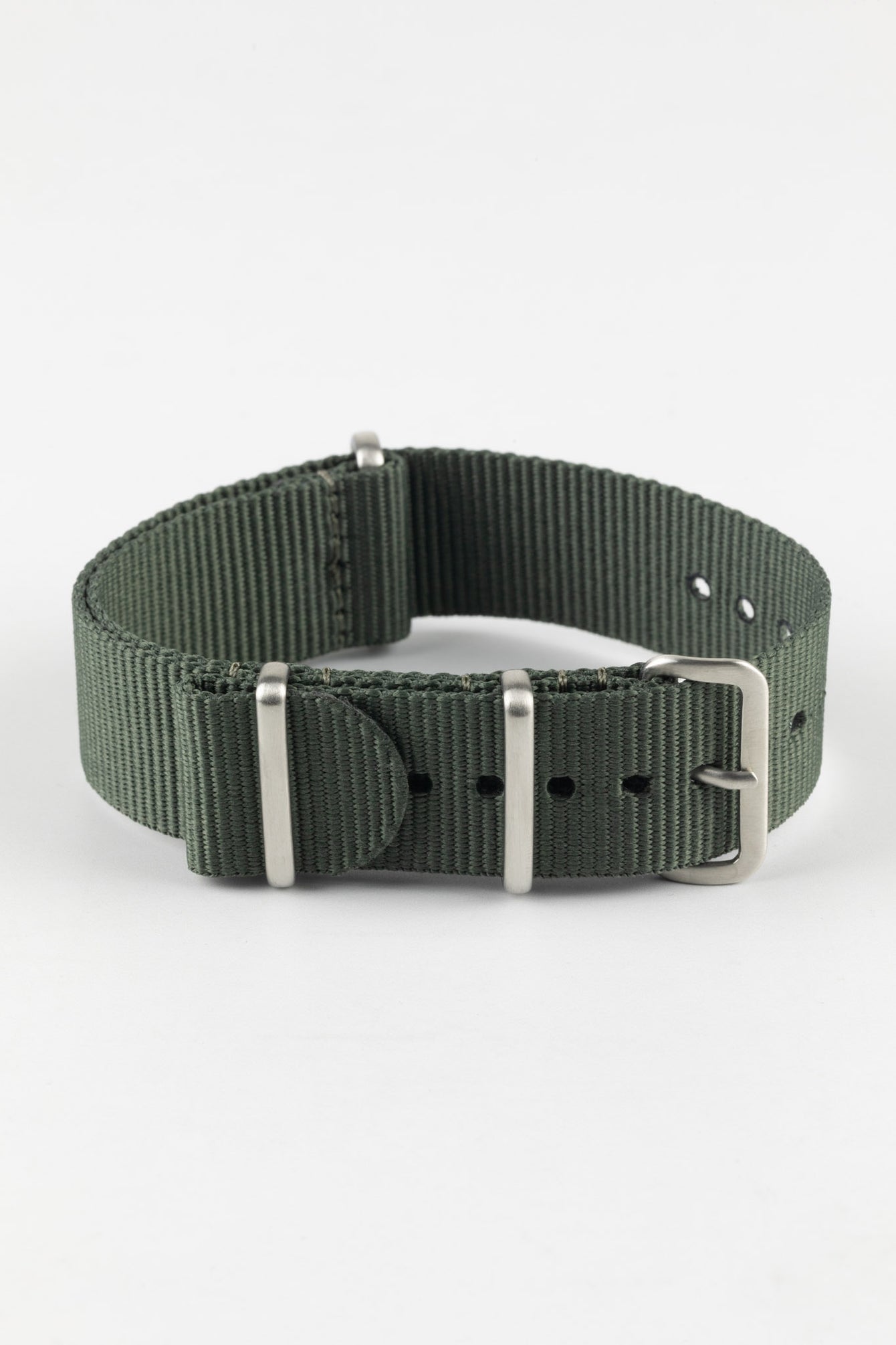 Nylon Watch Strap in DARK GREY with Brushed Buckle & Keepers