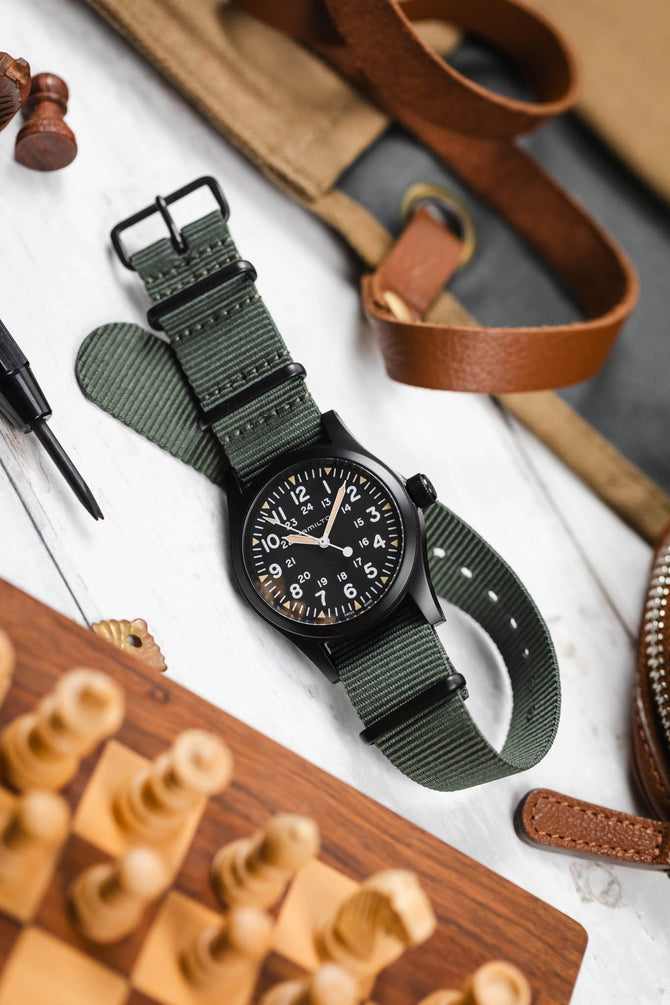 Nylon Watch Strap in DARK GREY with PVD Buckle & Keepers