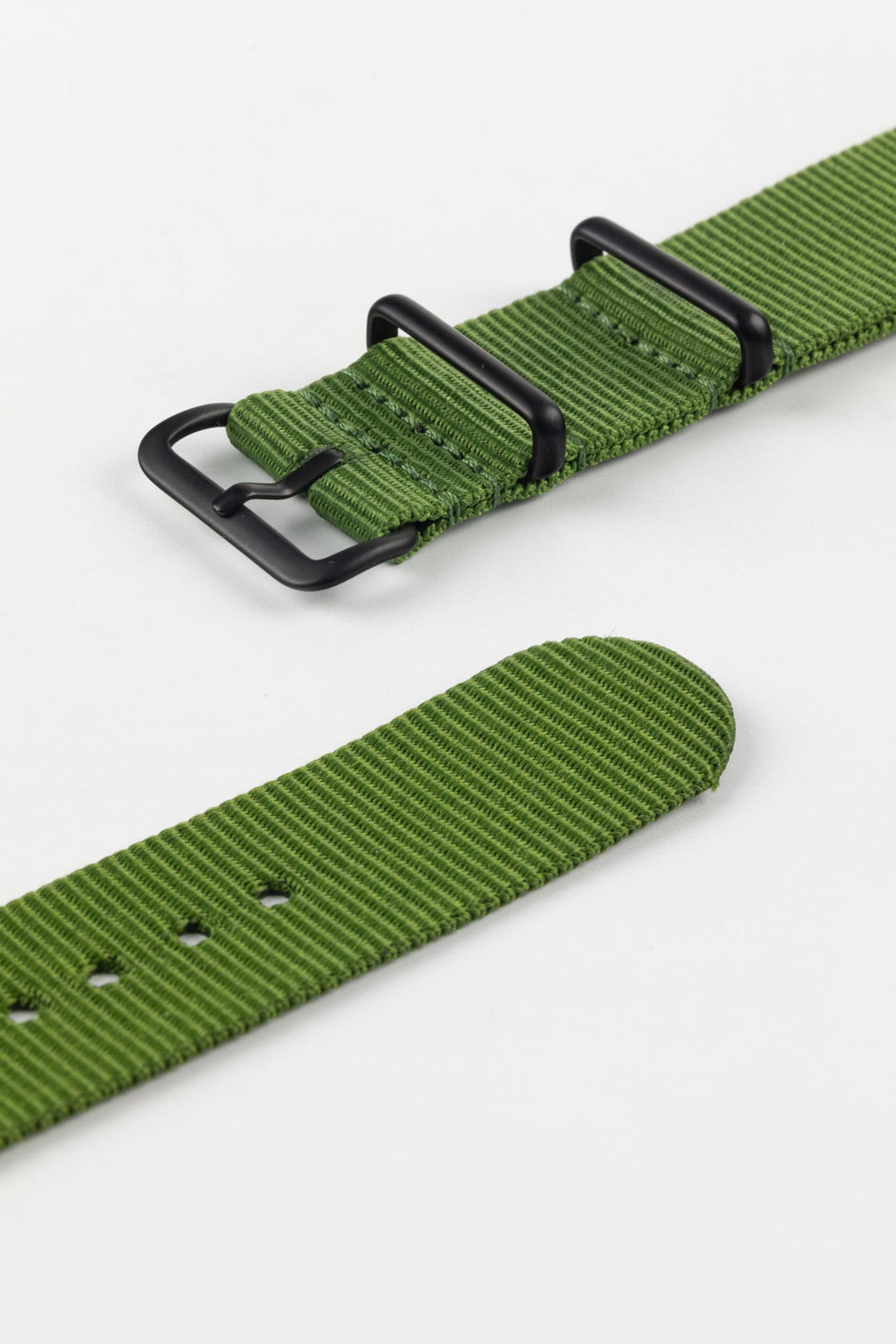 Nylon Watch Strap in GREEN with PVD Buckle and Keepers