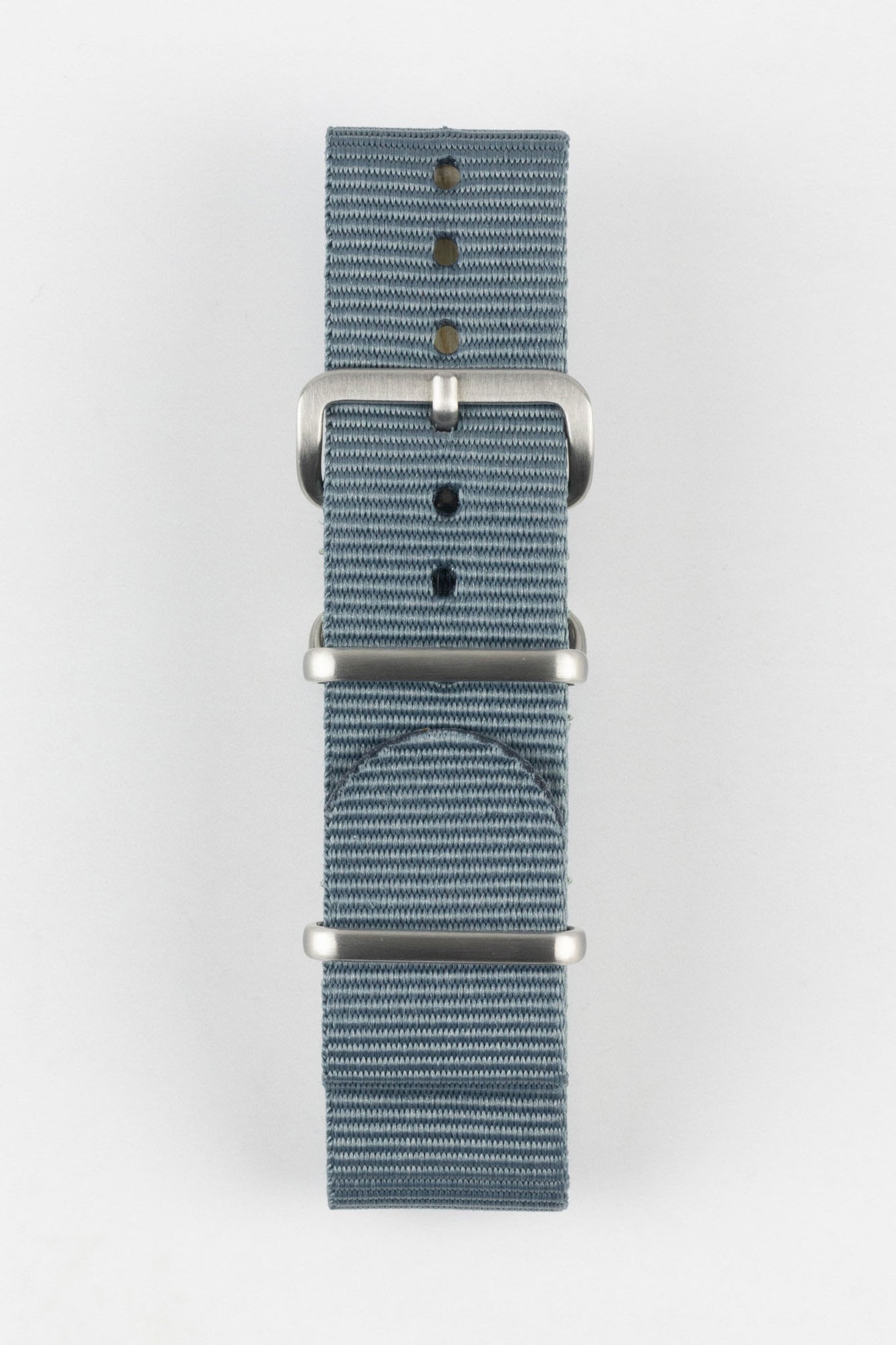 Nylon Watch Strap in GREY with Brushed Buckle and Keepers