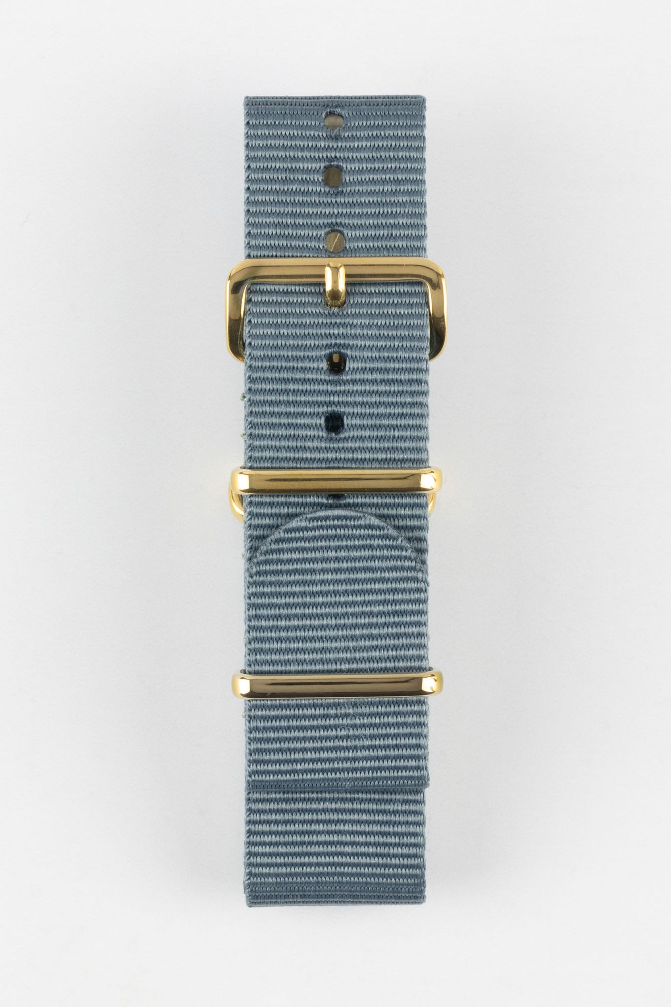 Nylon Watch Strap in GREY with Gold Buckle and Keepers