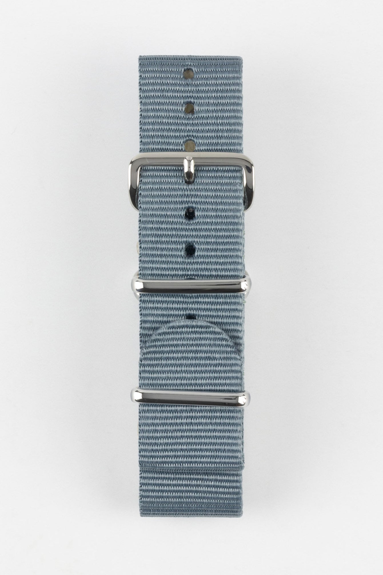 Nylon Watch Strap in GREY with Polished Buckle and Keepers