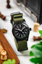 Nylon Watch Strap in OLIVE GREEN with PVD Buckle & Keepers