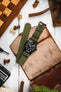 Nylon Watch Strap in OLIVE GREEN with PVD Buckle & Keepers