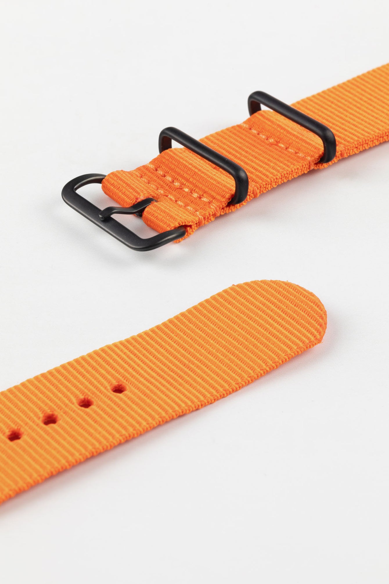 Nylon Watch Strap in ORANGE with PVD Buckle and Keepers