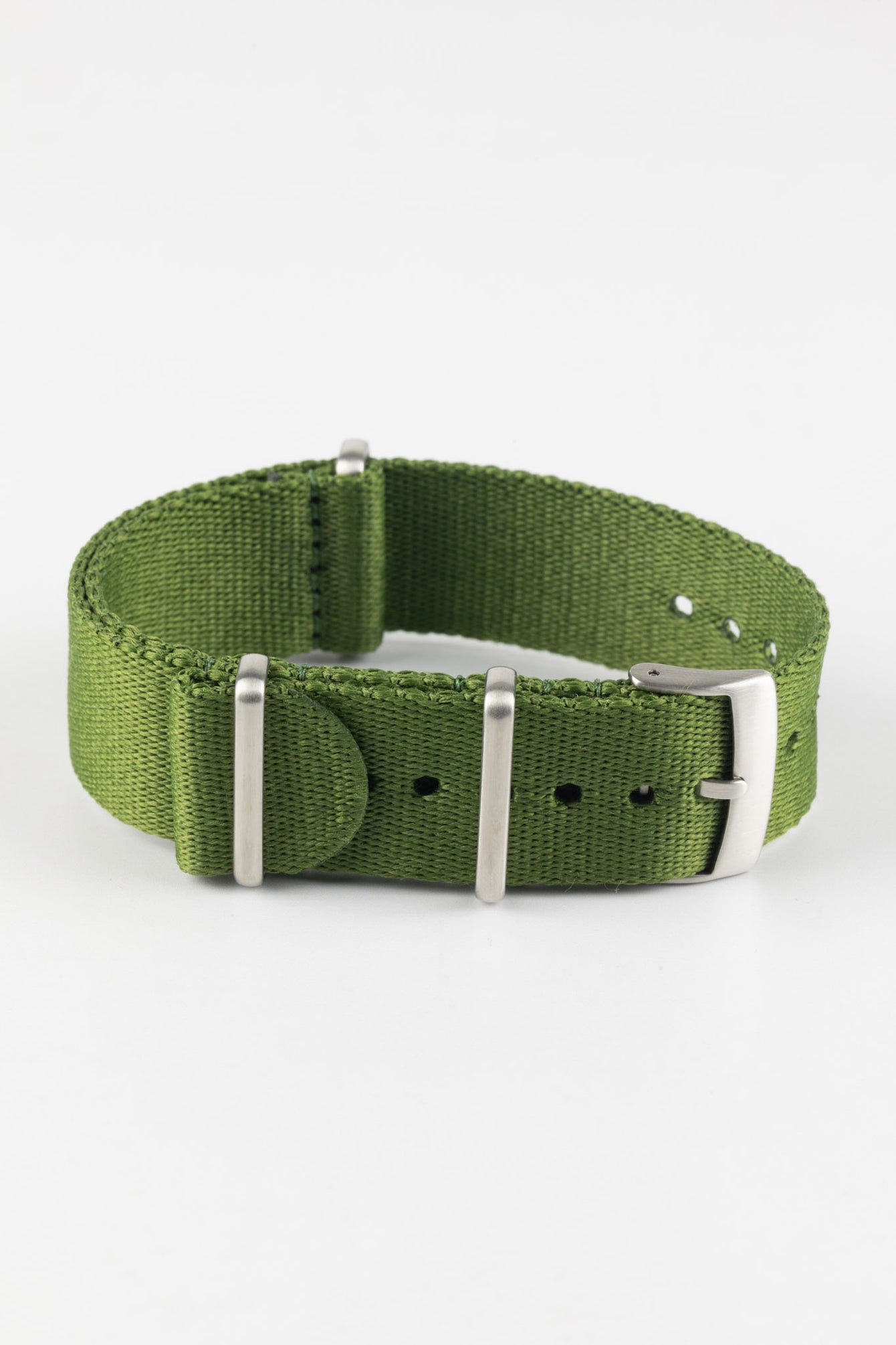 Premium Nylon Watch Strap in GREEN with Brushed Hardware