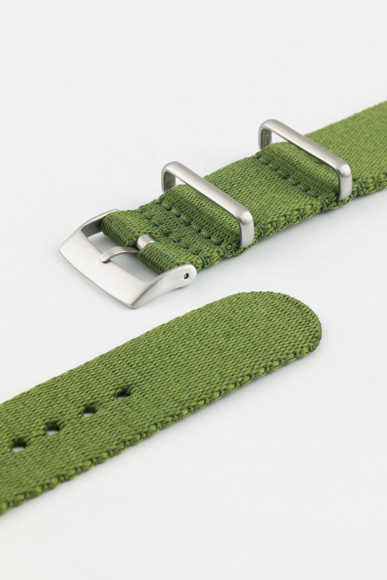 Premium Nylon Watch Strap in GREEN with Brushed Hardware