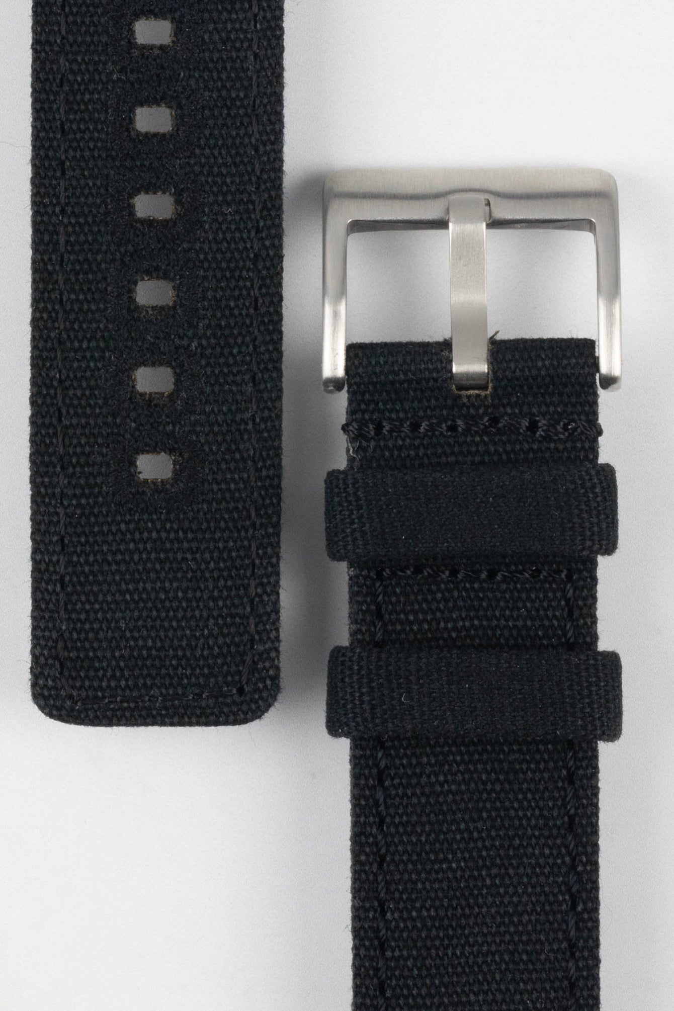 Quick-Release Canvas Watch Strap in BLACK