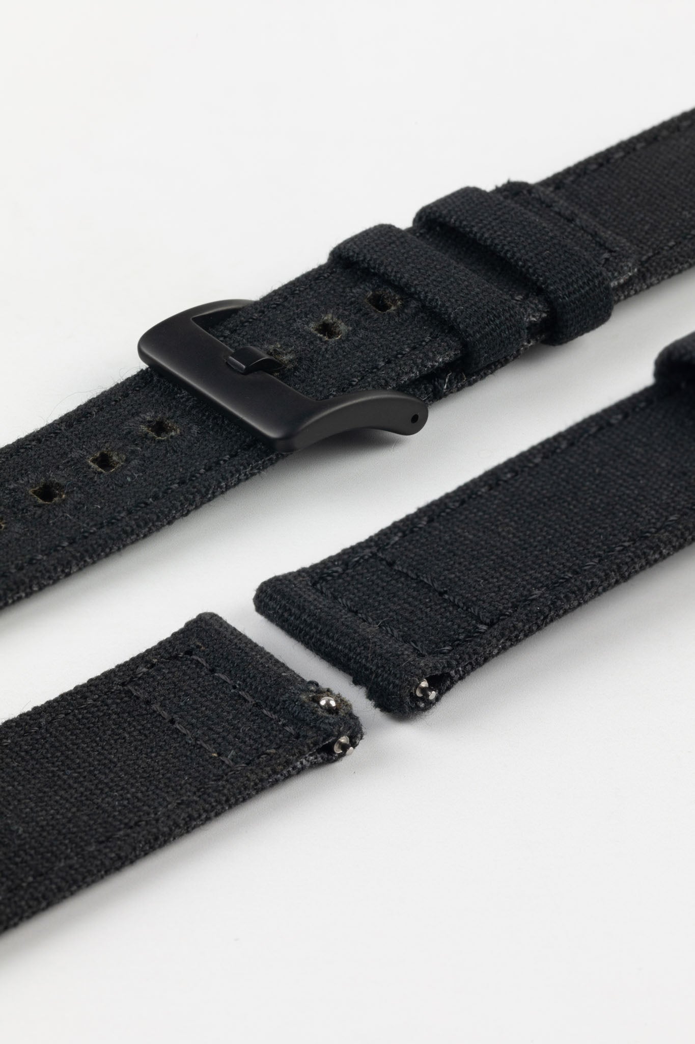 Black canvas watch discount strap