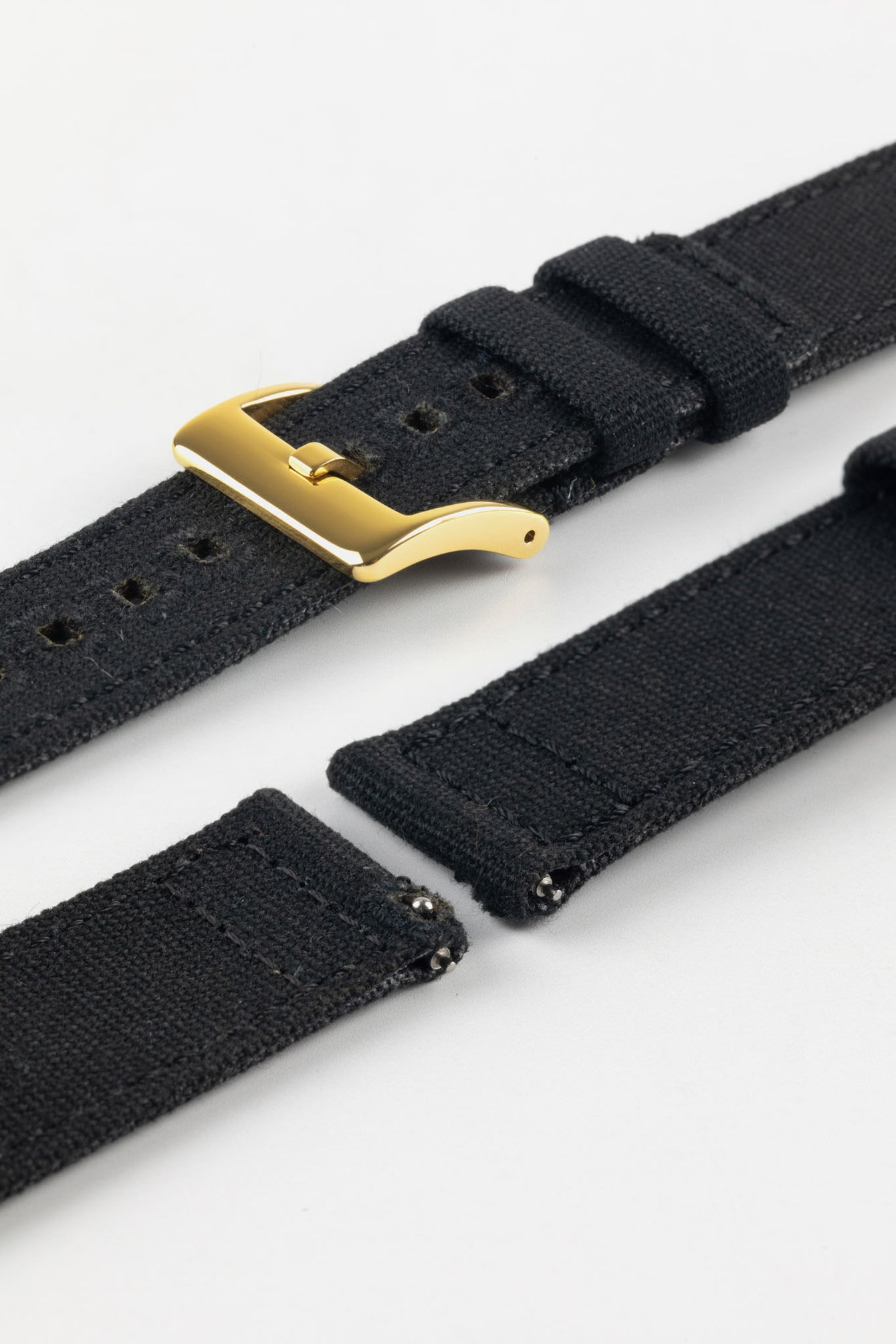 Quick-Release Canvas Watch Strap in BLACK