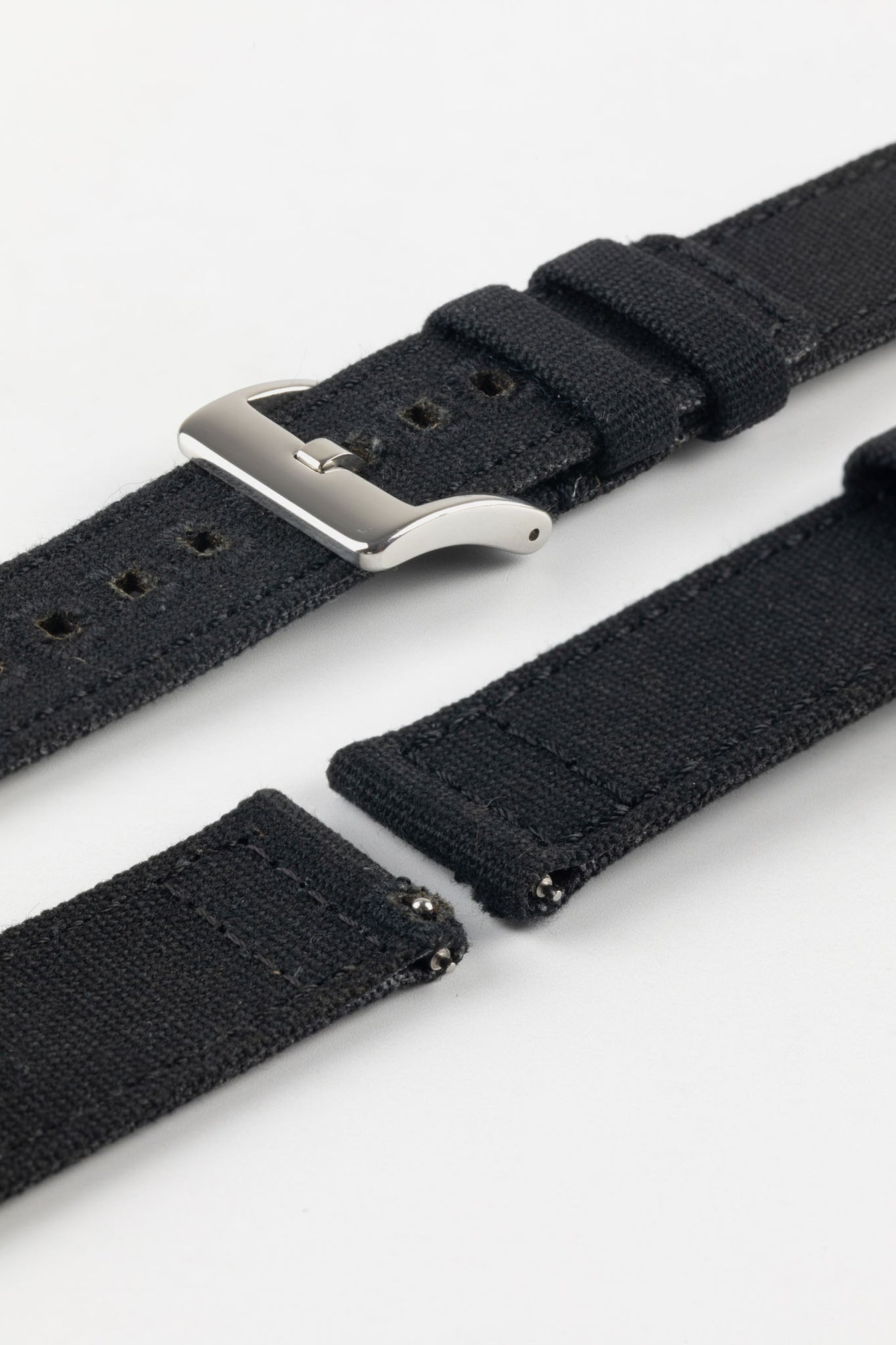 Quick-Release Canvas Watch Strap in BLACK