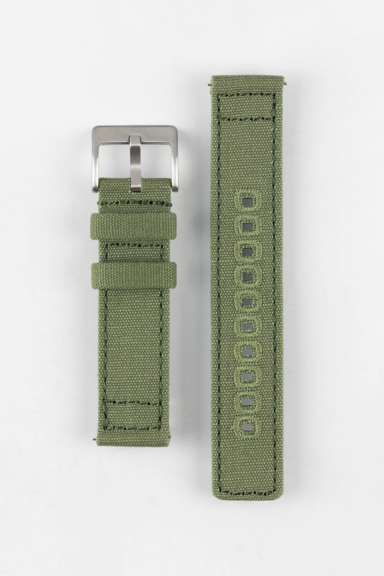 Quick-Release Canvas Watch Strap in GREEN