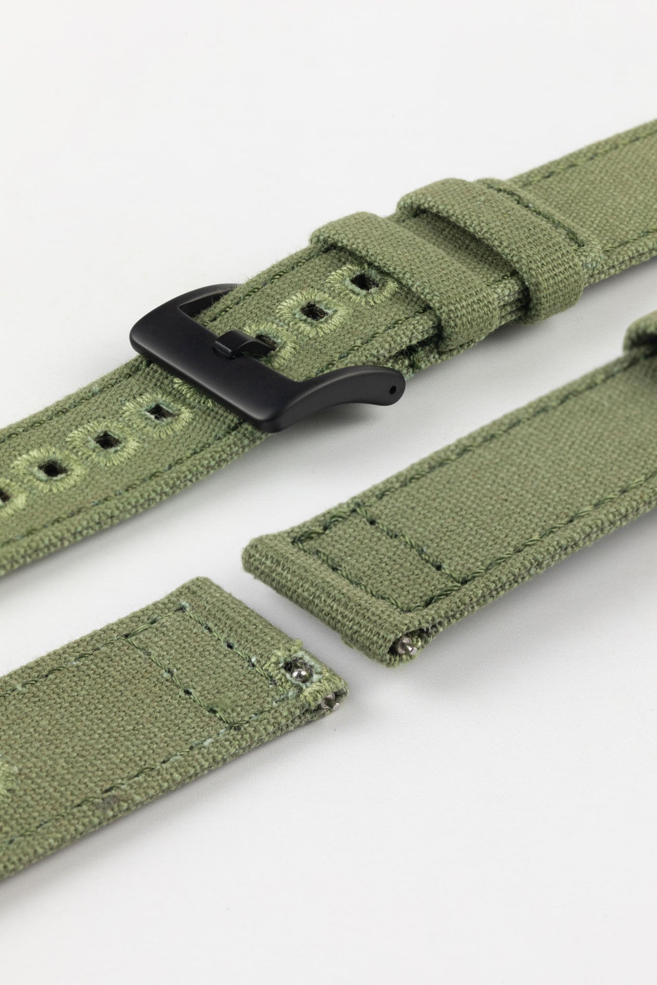 Quick-Release Canvas Watch Strap in GREEN