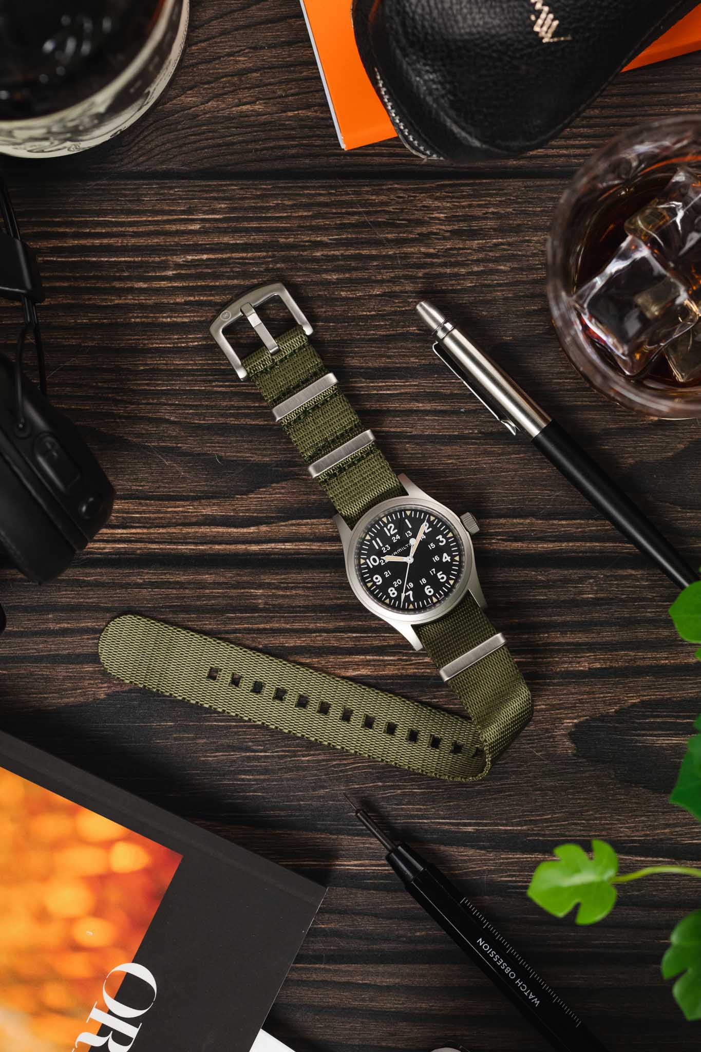 Army green watch clearance strap