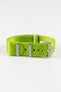 Seatbelt Nylon Watch Strap in LIME GREEN with BRUSHED STEEL Hardware