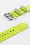 Seatbelt Nylon Watch Strap in LIME GREEN with BRUSHED STEEL Hardware