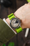 Seatbelt Nylon Watch Strap in LIME GREEN with BRUSHED STEEL Hardware