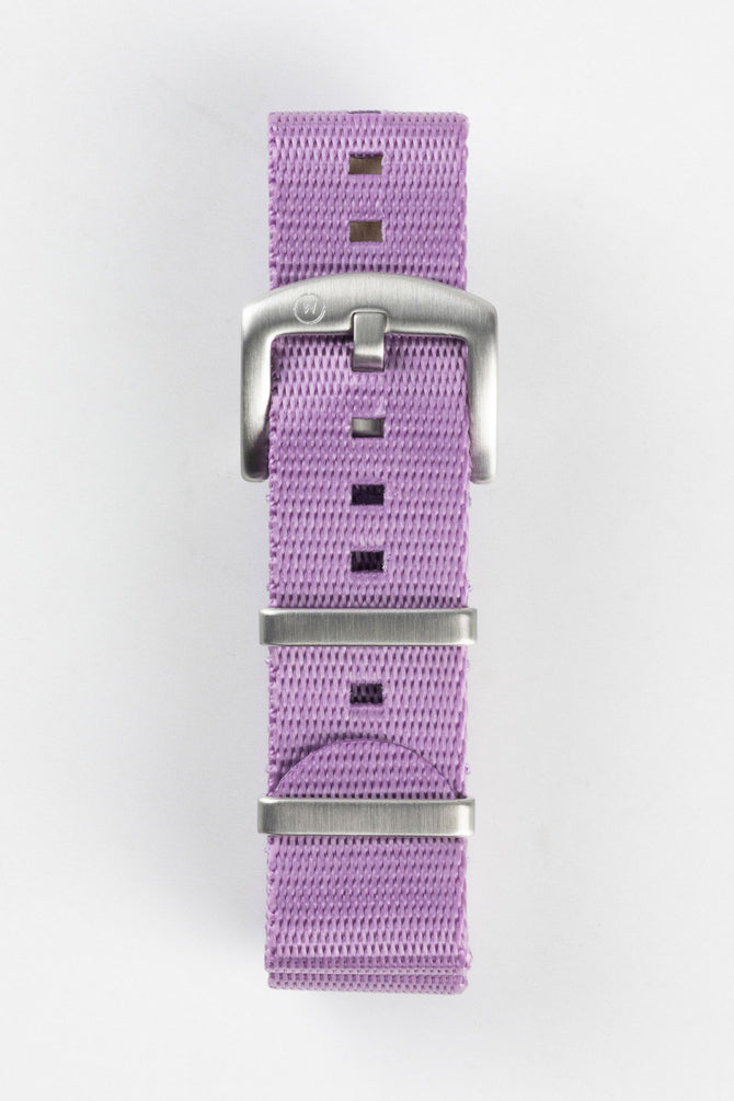 Seatbelt Nylon Watch Strap in PURPLE with BRUSHED STEEL Hardware