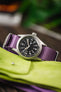 Seatbelt Nylon Watch Strap in PURPLE with BRUSHED STEEL Hardware