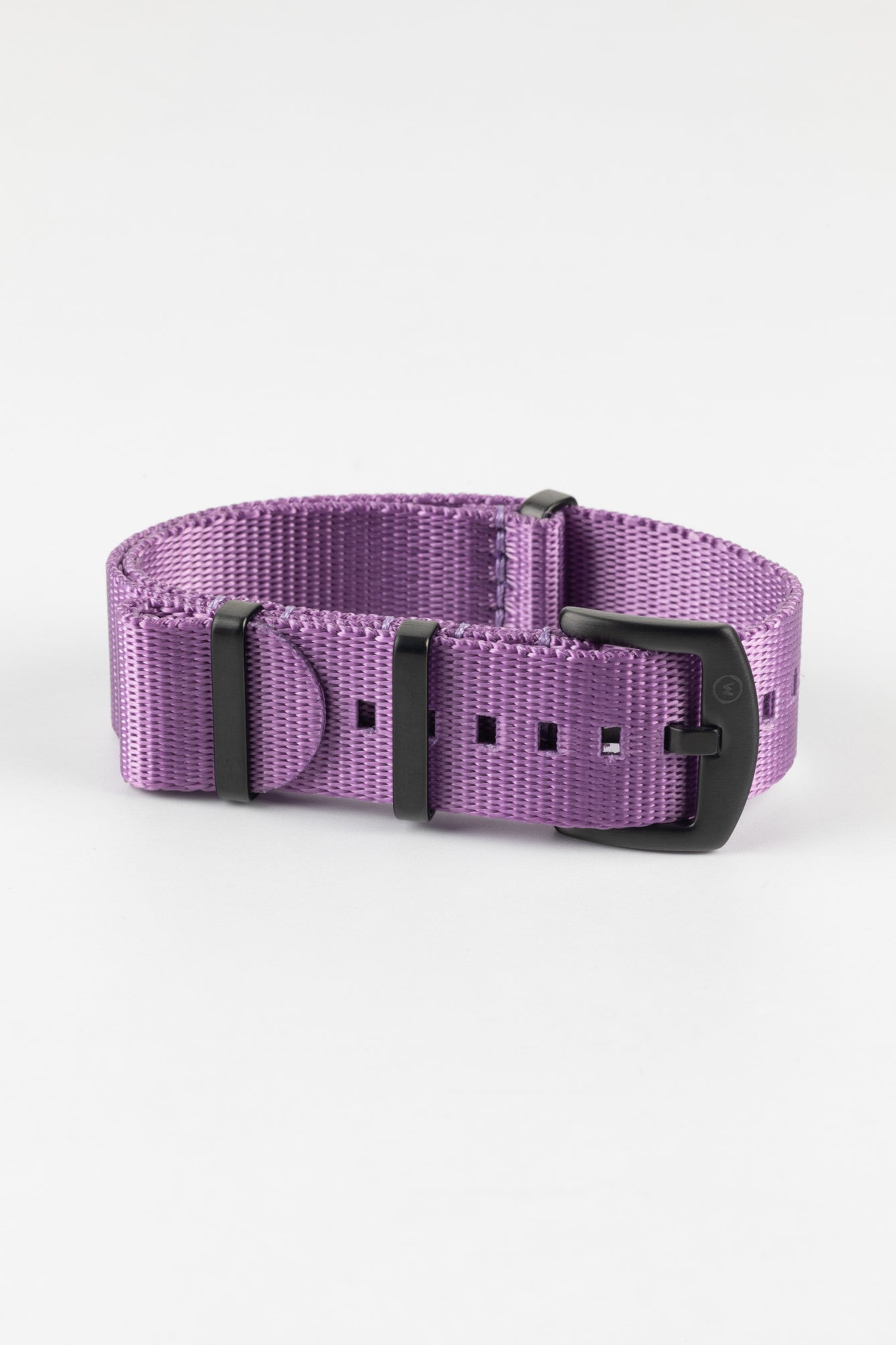 Seatbelt Nylon Watch Strap in PURPLE with BLACK PVD Hardware