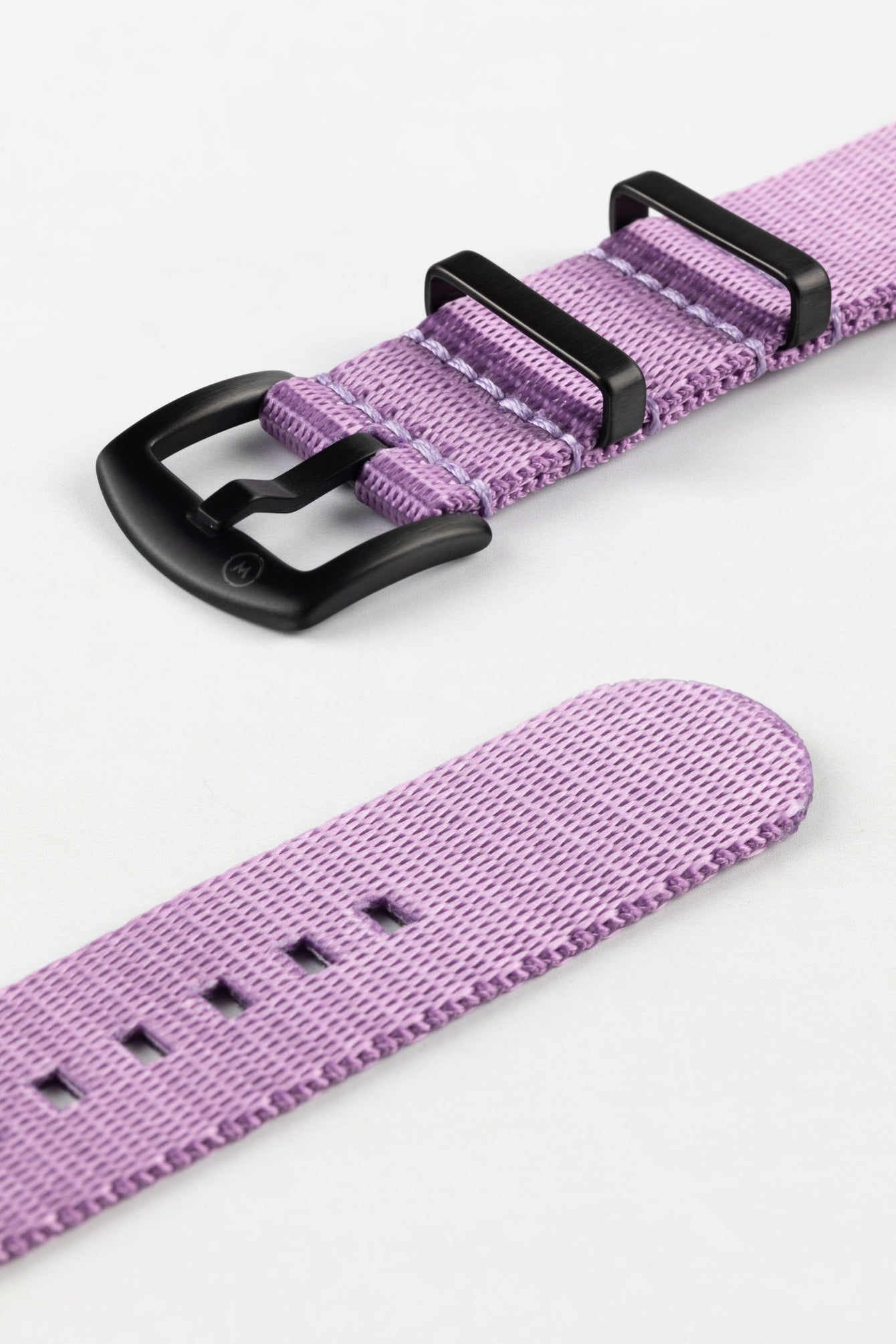 Seatbelt Nylon Watch Strap in PURPLE with BLACK PVD Hardware