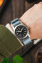 Nylon Seatbelt One-Piece Watch Strap in SKY BLUE with BRUSHED STEEL Hardware