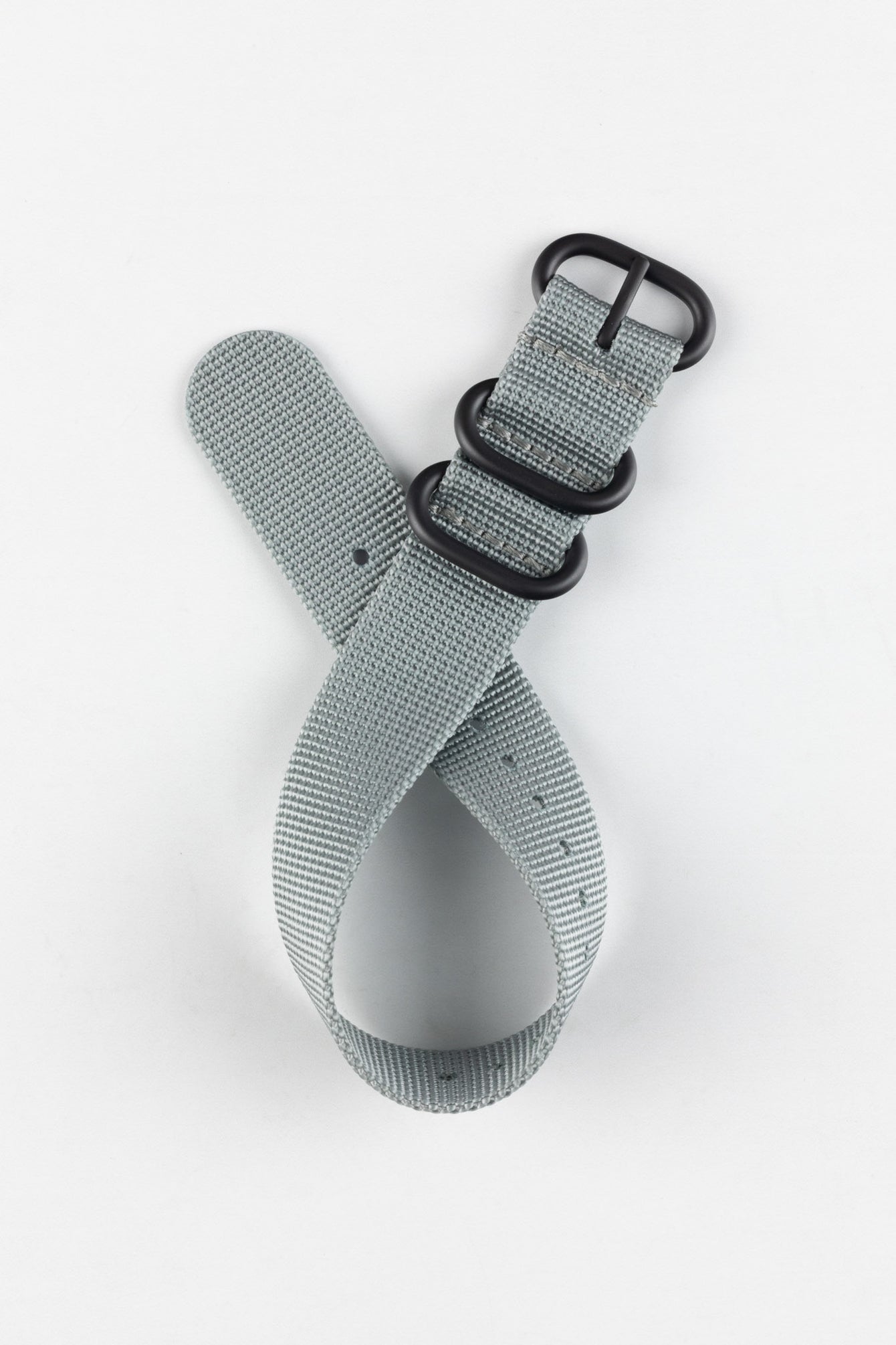 ZULU Nylon Watch Strap with 3 PVD Rings in GREY