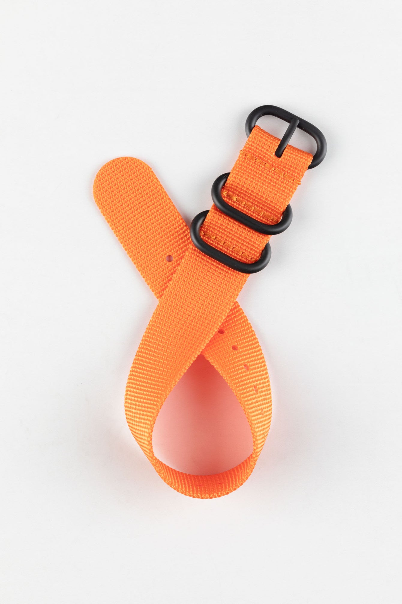 ZULU Nylon Watch Strap with 3 PVD Rings in ORANGE