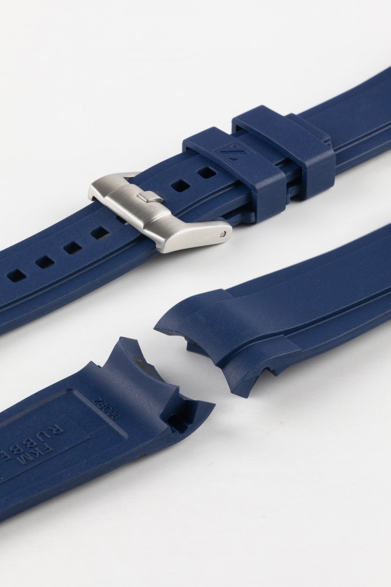 ZEALANDE ZBC06 Rubber Watch Strap for Omega Seamaster Aqua Terra in BLUE