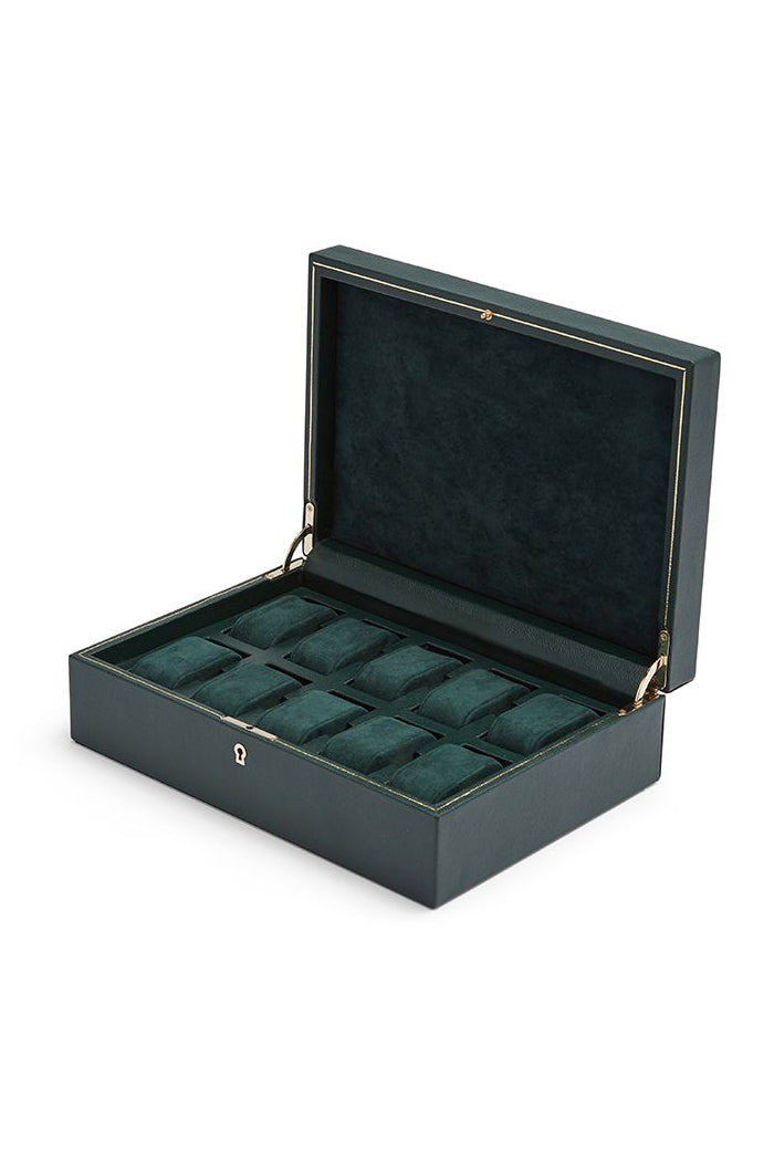 wolf british racing green 10 piece watch box 