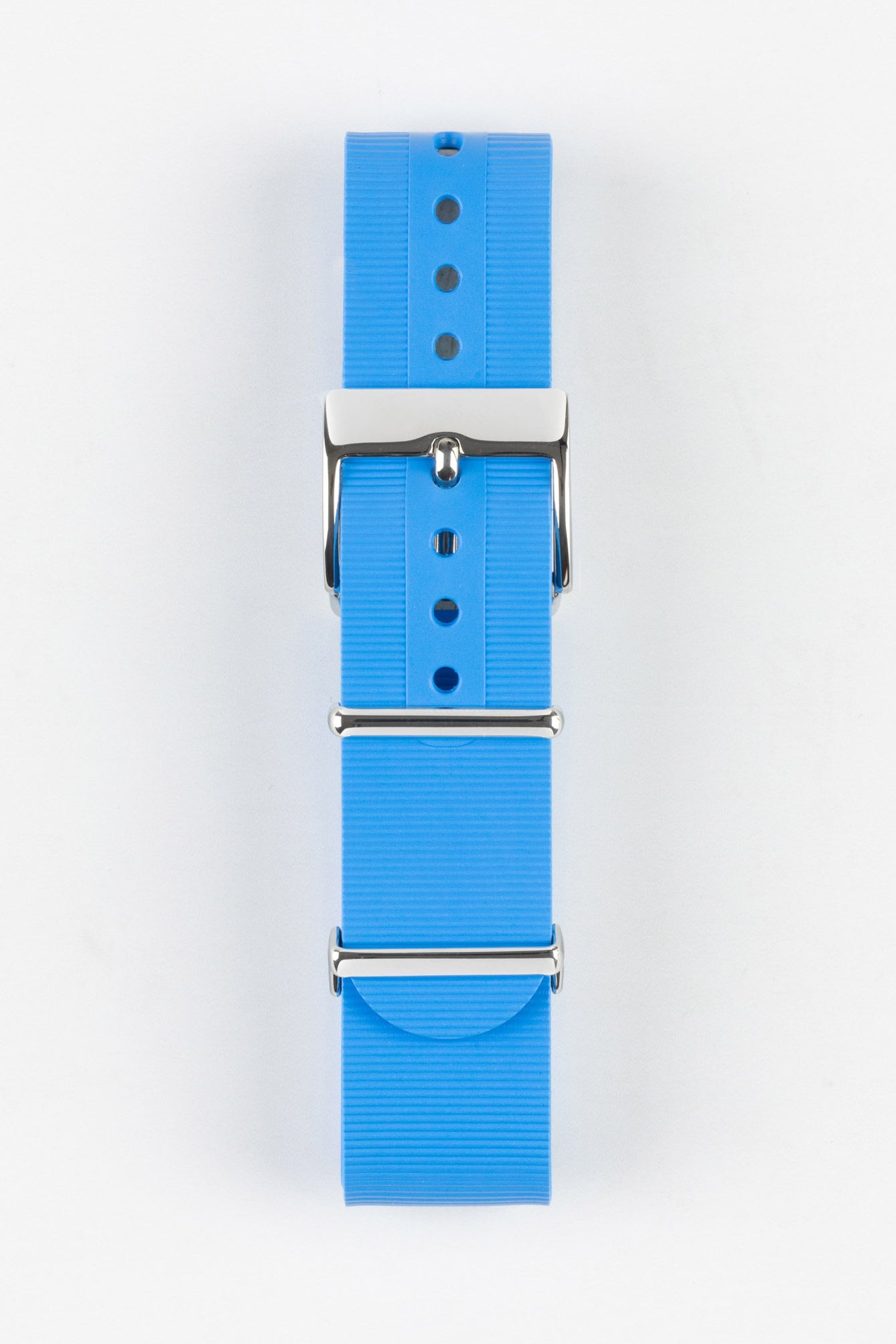 Azure light blue Bonetto Cinturini 328 rubber one piece watch strap