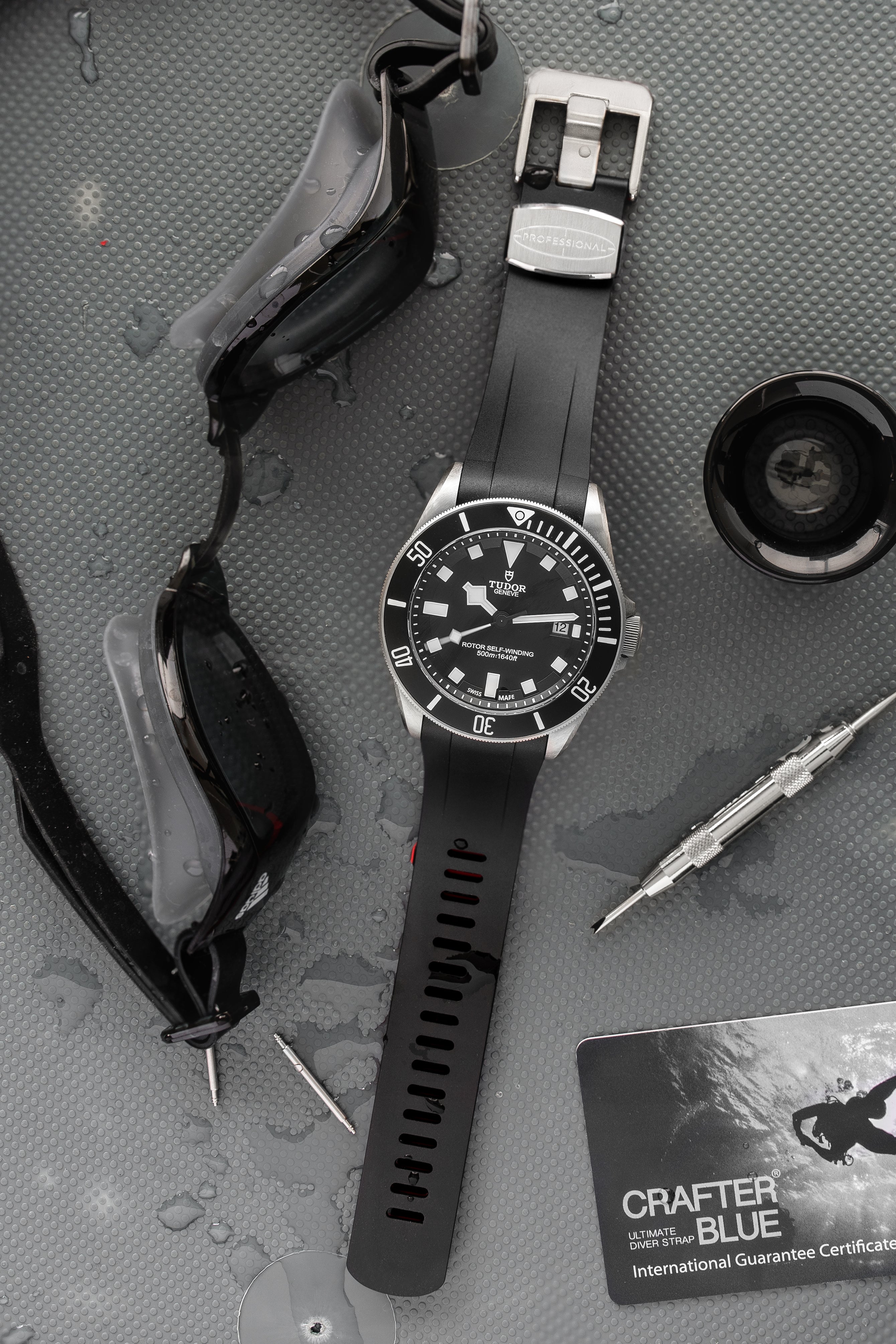 CRAFTER BLUE TD02 Rubber Watch Strap for Tudor Pelagos Series