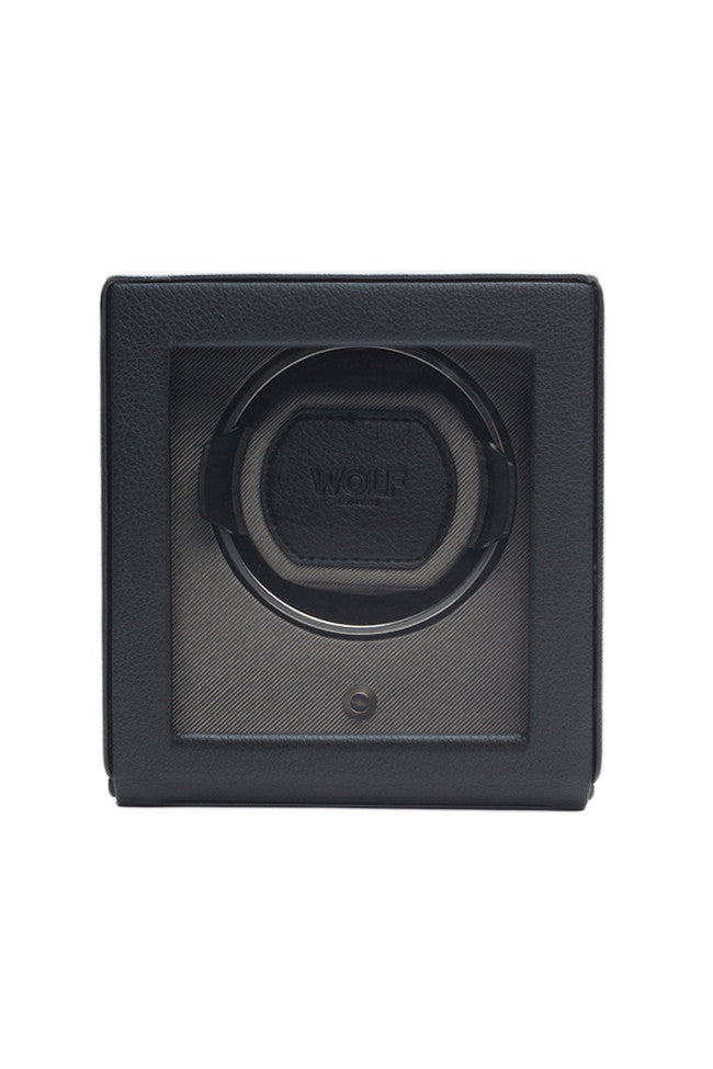 WOLF CUB Single Watch Winder with Cover in BLACK