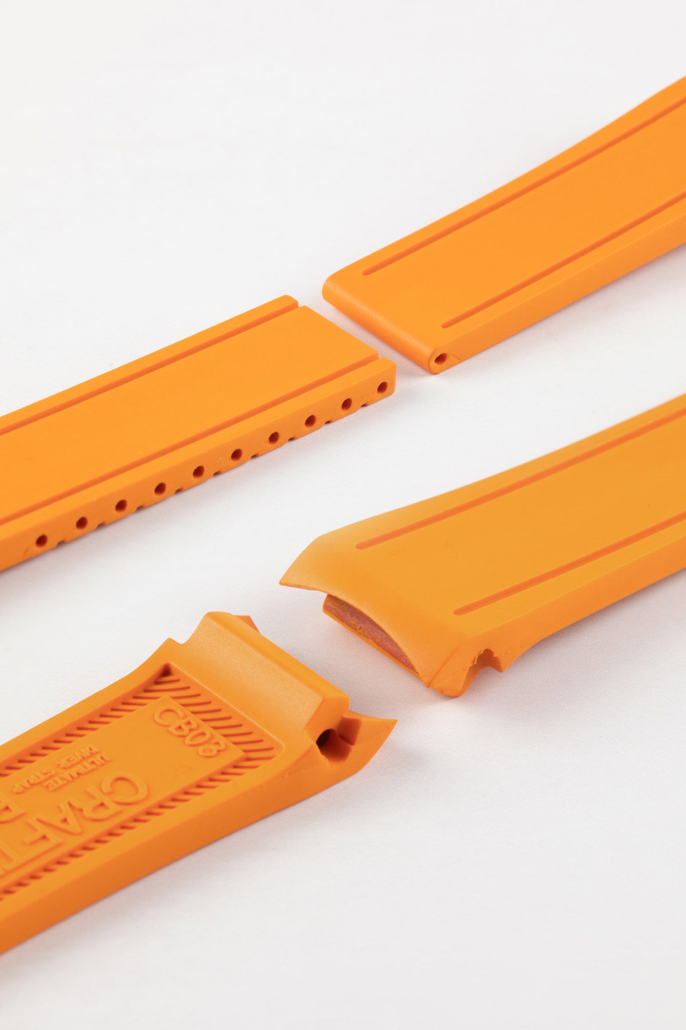 CRAFTER BLUE CB03 Rubber Watch Strap for Seiko MarineMaster 300m - ORANGE