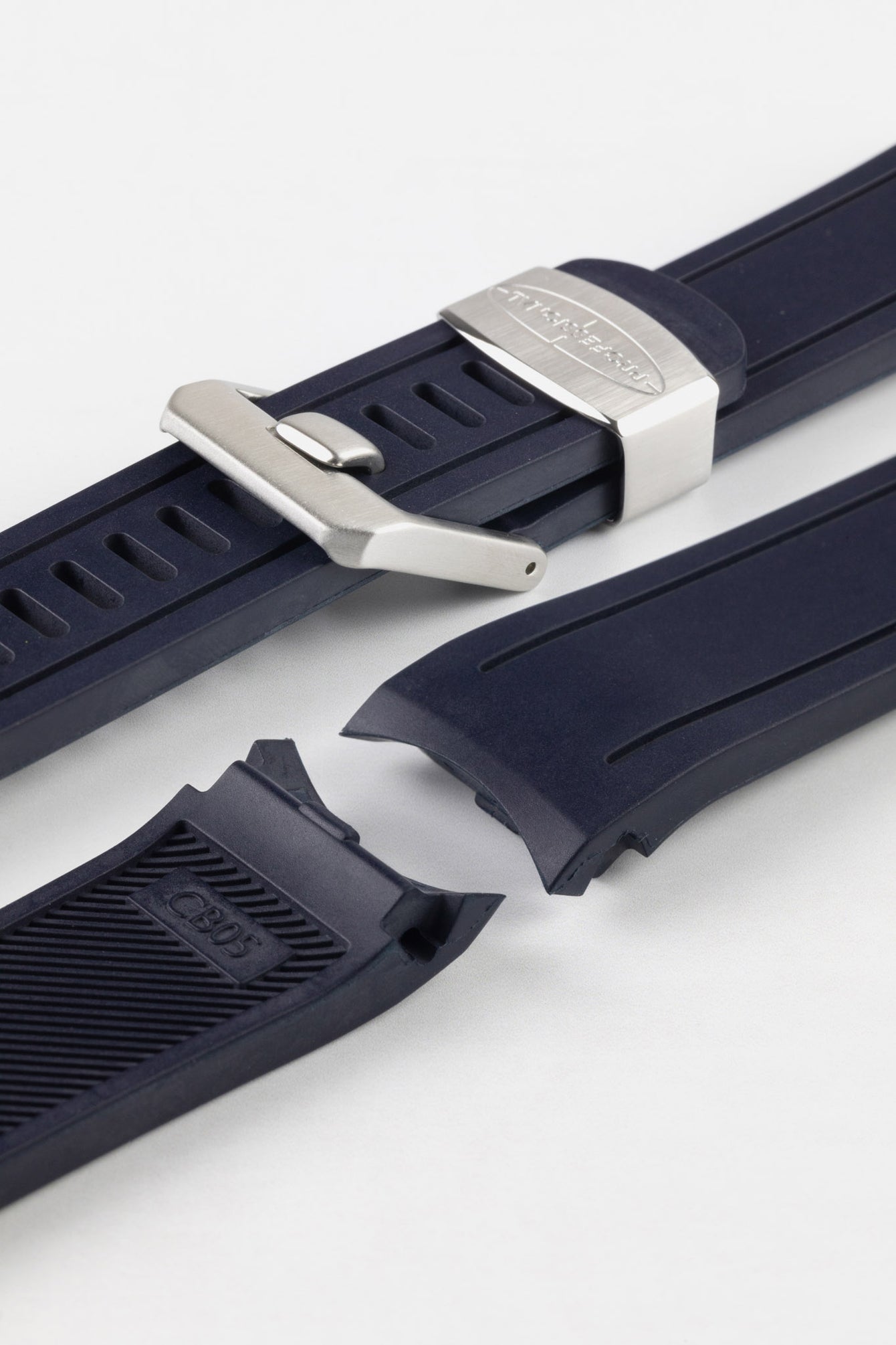 CRAFTER BLUE CB05 Rubber Watch Strap for Seiko SKX Series – NAVY BLUE with Steel Keeper