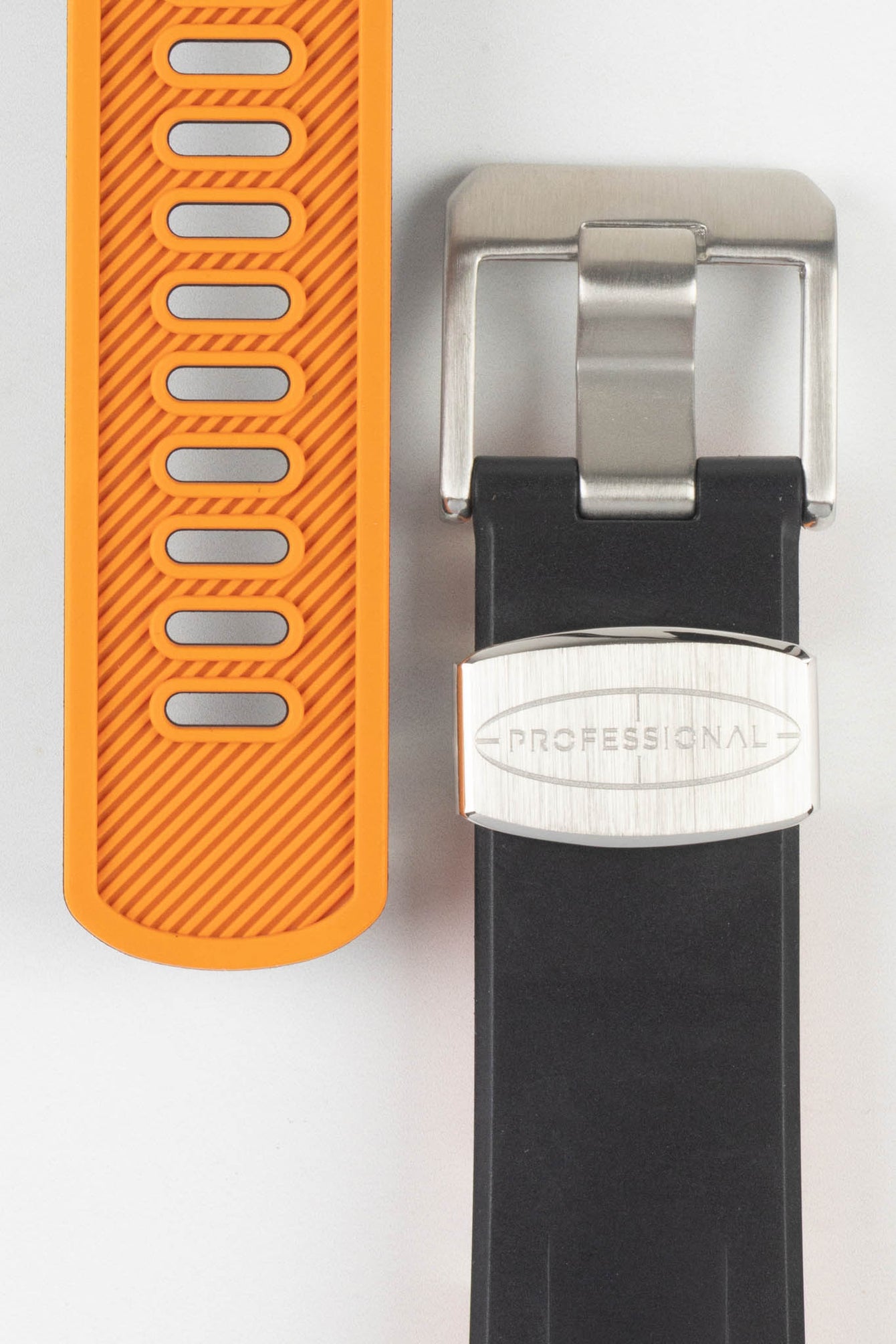 CRAFTER BLUE CB09 Rubber Watch Strap for Seiko "New" Samurai Series – BLACK & ORANGE