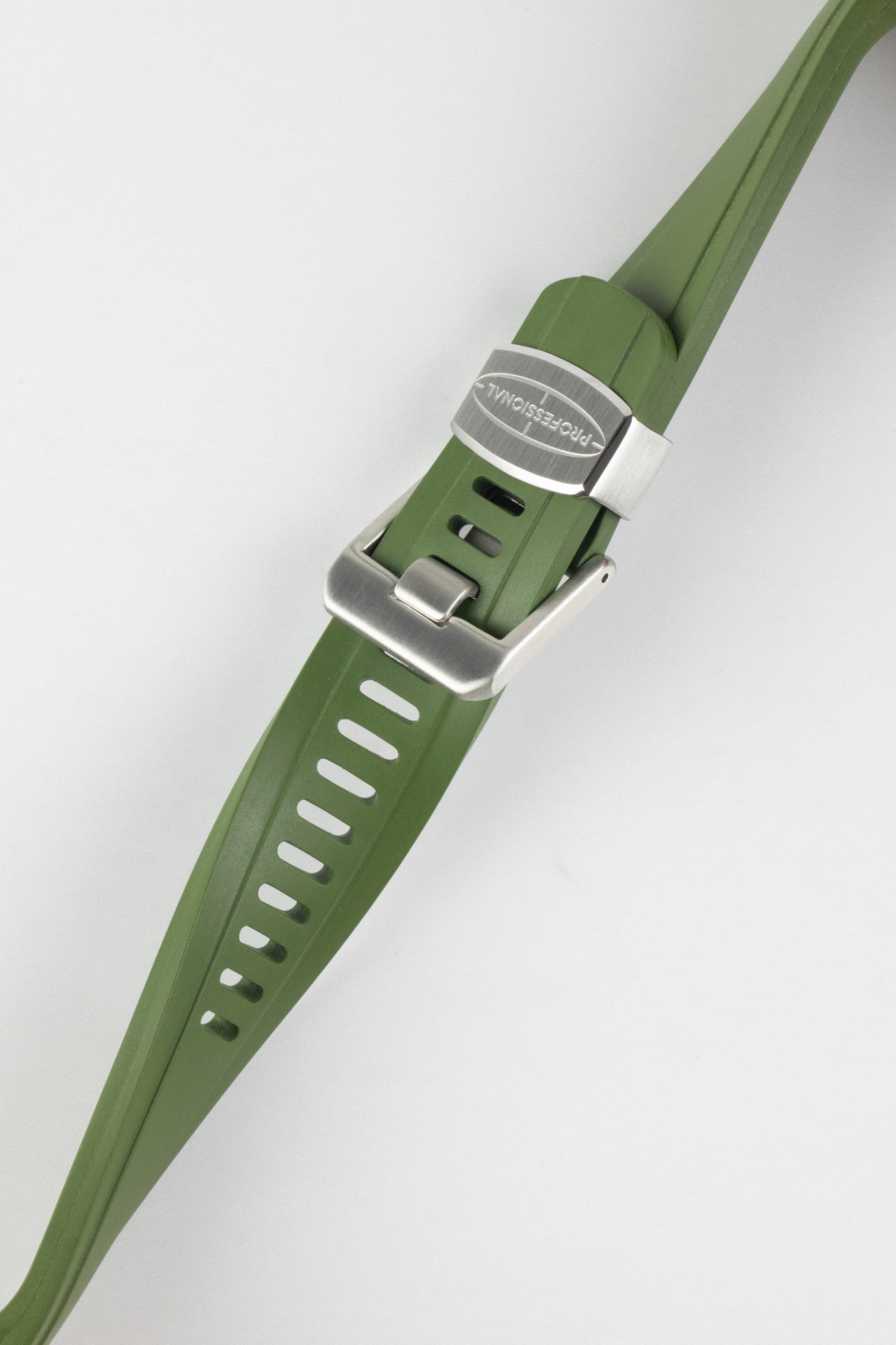 CRAFTER BLUE CB10 Rubber Watch Strap for Seiko 5 Sports Series – GREEN with Rubber & Steel Keepers