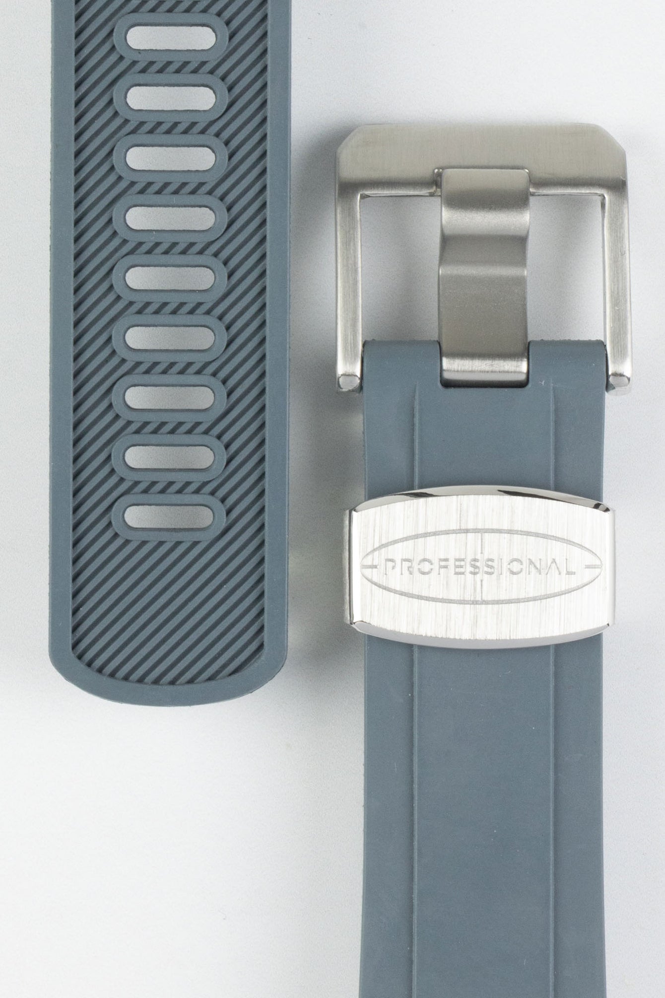 CRAFTER BLUE CB10 Rubber Watch Strap for Seiko SKX Series – GREY with Rubber & Steel Keepers