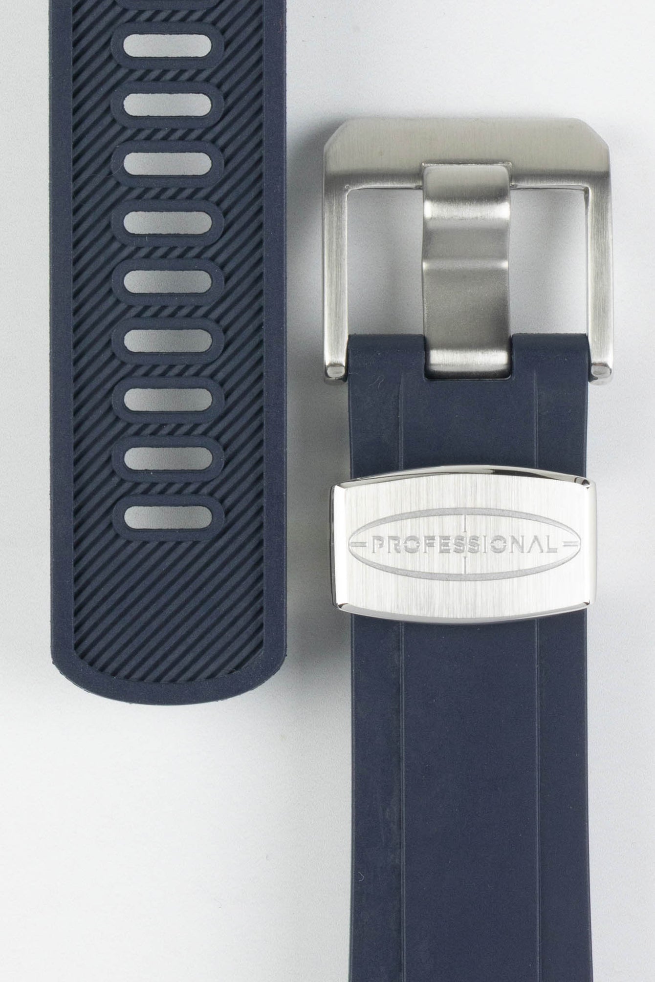 CRAFTER BLUE CB10 Rubber Watch Strap for Seiko SKX Series – NAVY BLUE with Rubber & Steel Keepers