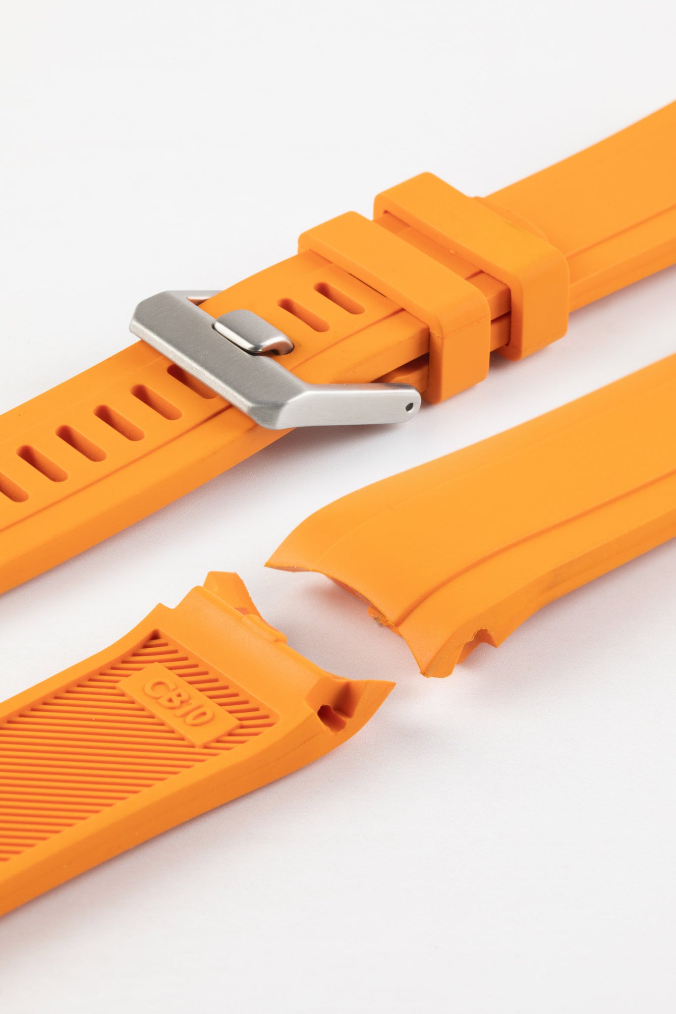 CRAFTER BLUE CB10 Rubber Watch Strap for Seiko SKX Series – ORANGE with Rubber & Steel Keepers