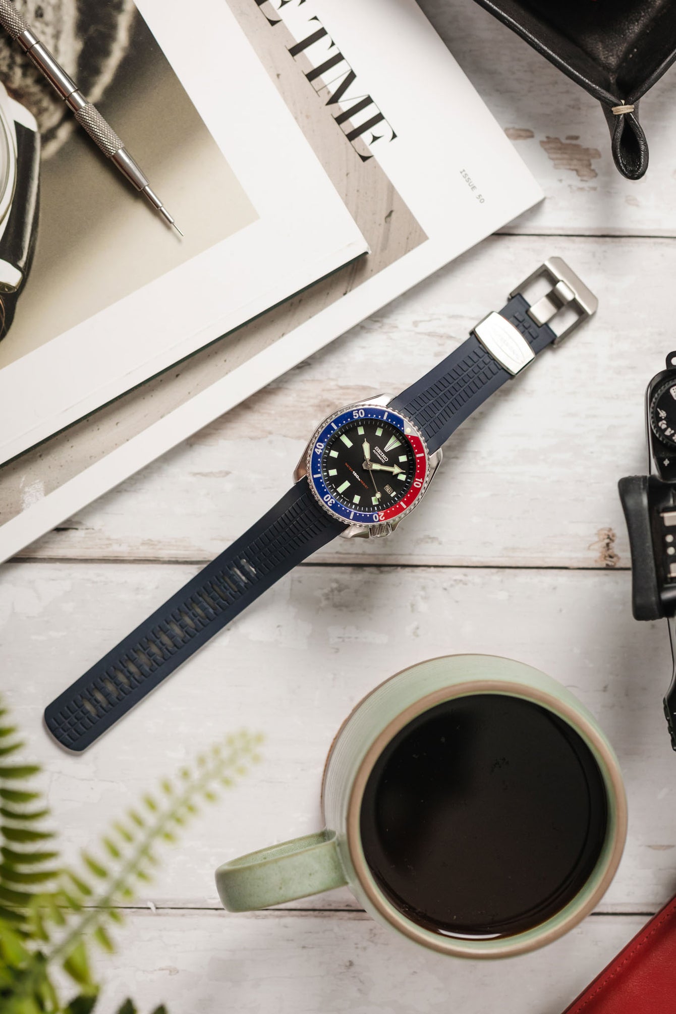 CRAFTER BLUE CB11 'Aquanaut' Rubber Watch Strap for Seiko SKX Series – DARK BLUE