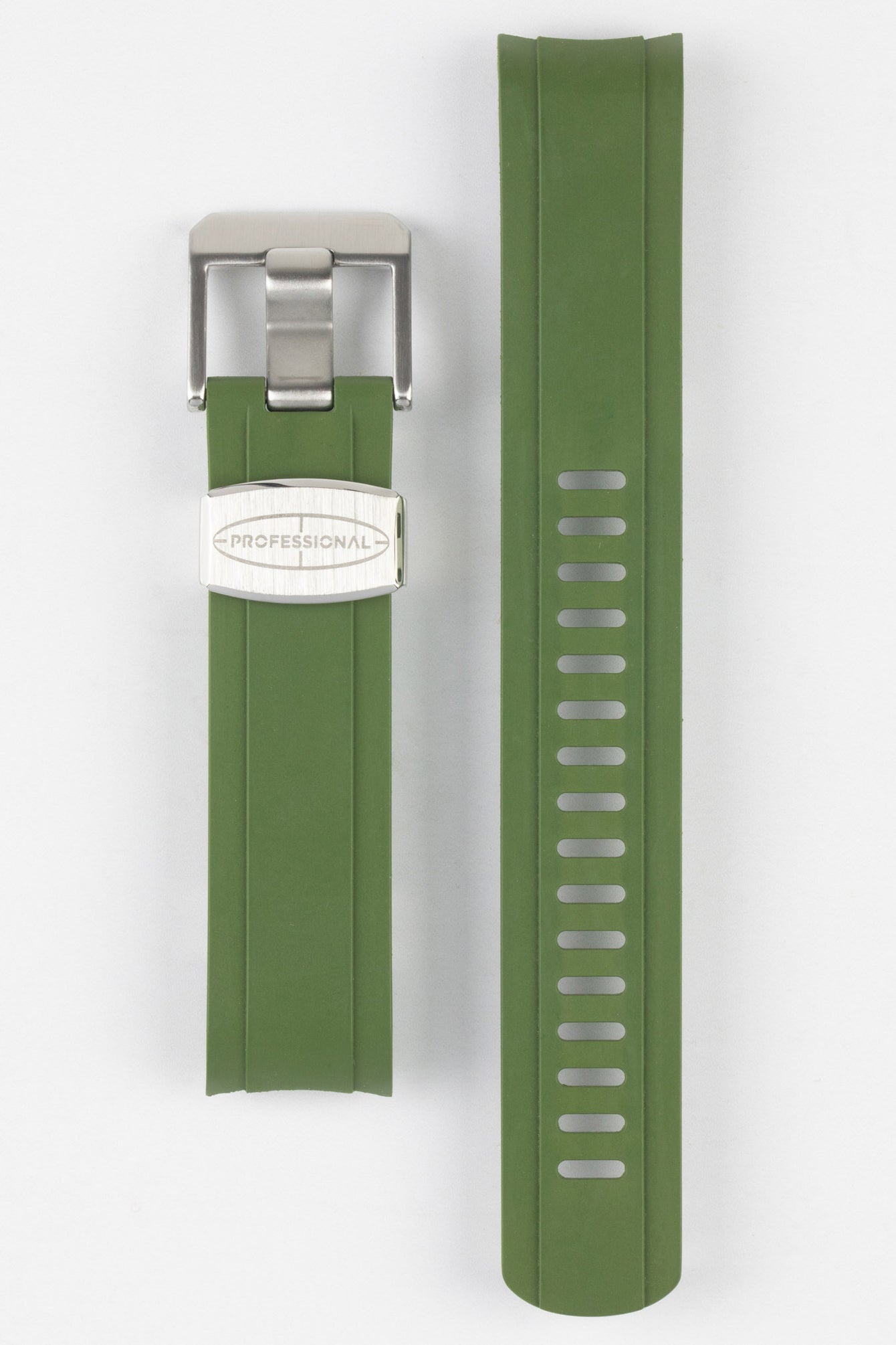 CRAFTER BLUE CB13 Rubber Watch Strap for Seiko Mini Turtle Series – GREEN with Rubber Keepers