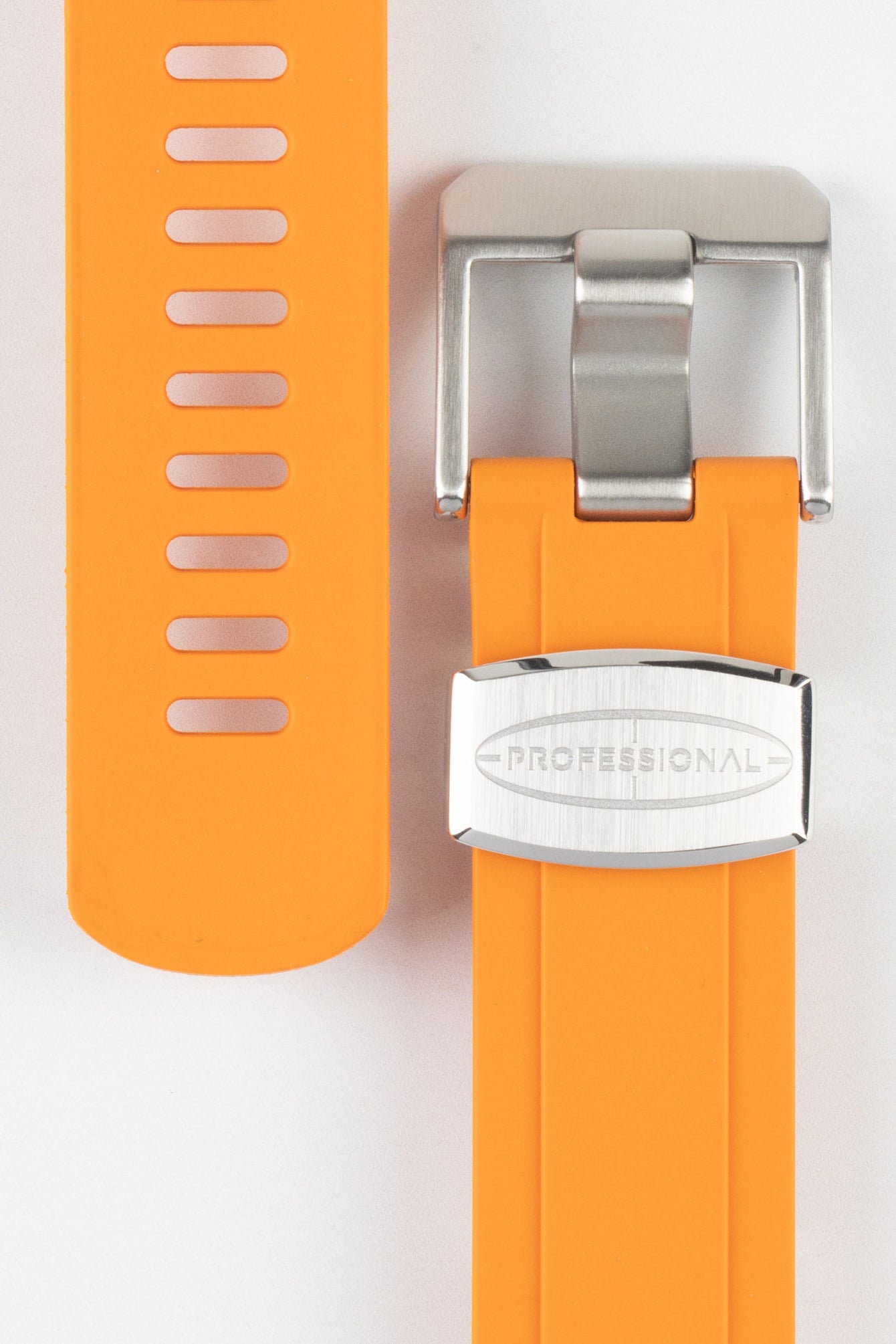 CRAFTER BLUE CB13 Rubber Watch Strap for Seiko MM200 Series – ORANGE with Rubber Keepers