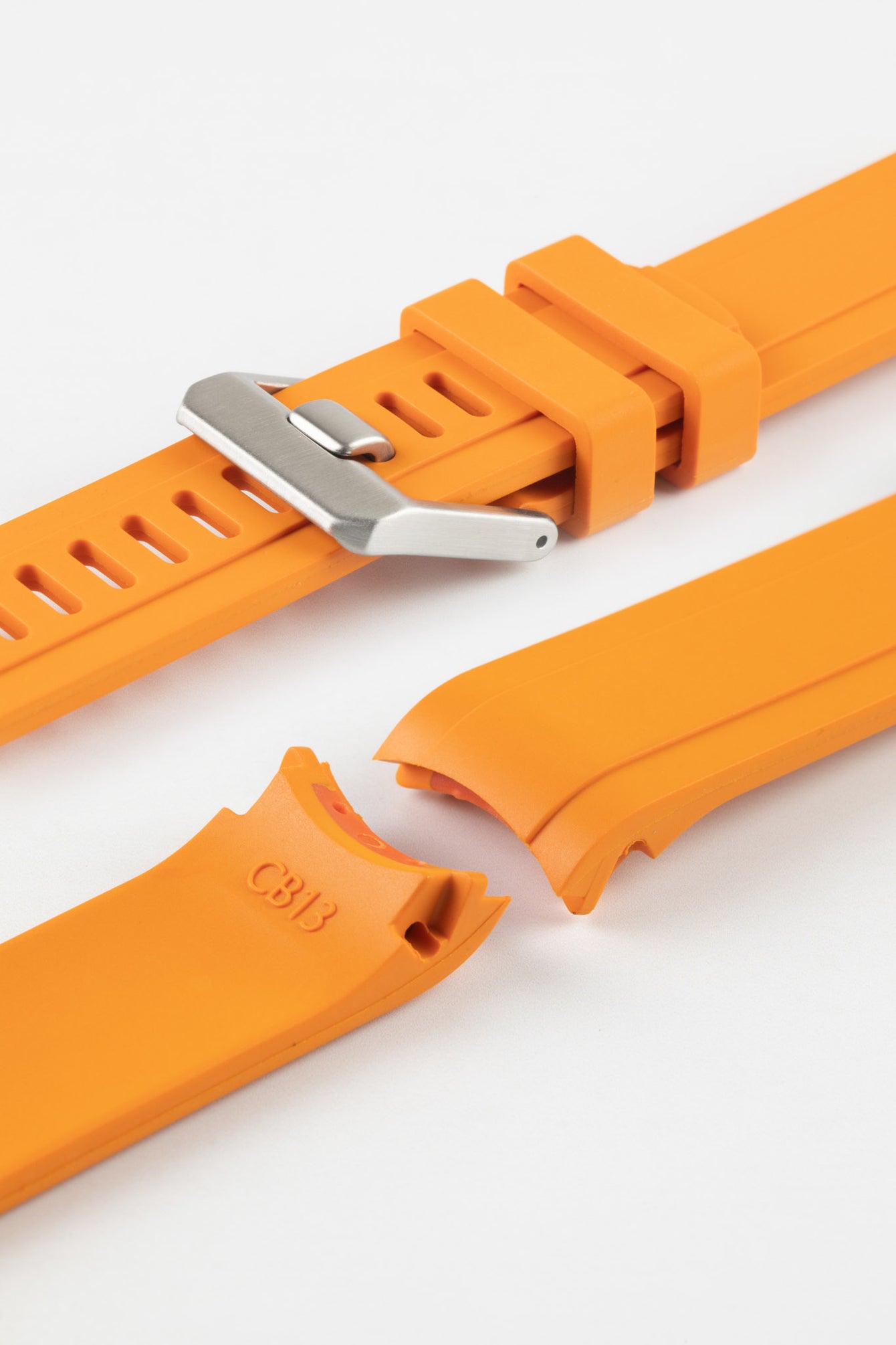 CRAFTER BLUE CB13 Rubber Watch Strap for Seiko Mini Turtle Series – ORANGE with Rubber Keepers