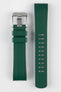 Crafter Blue RX01 Rubber watch strap for rolex watches with brushed stainless steel buckle and rubber keeper in green