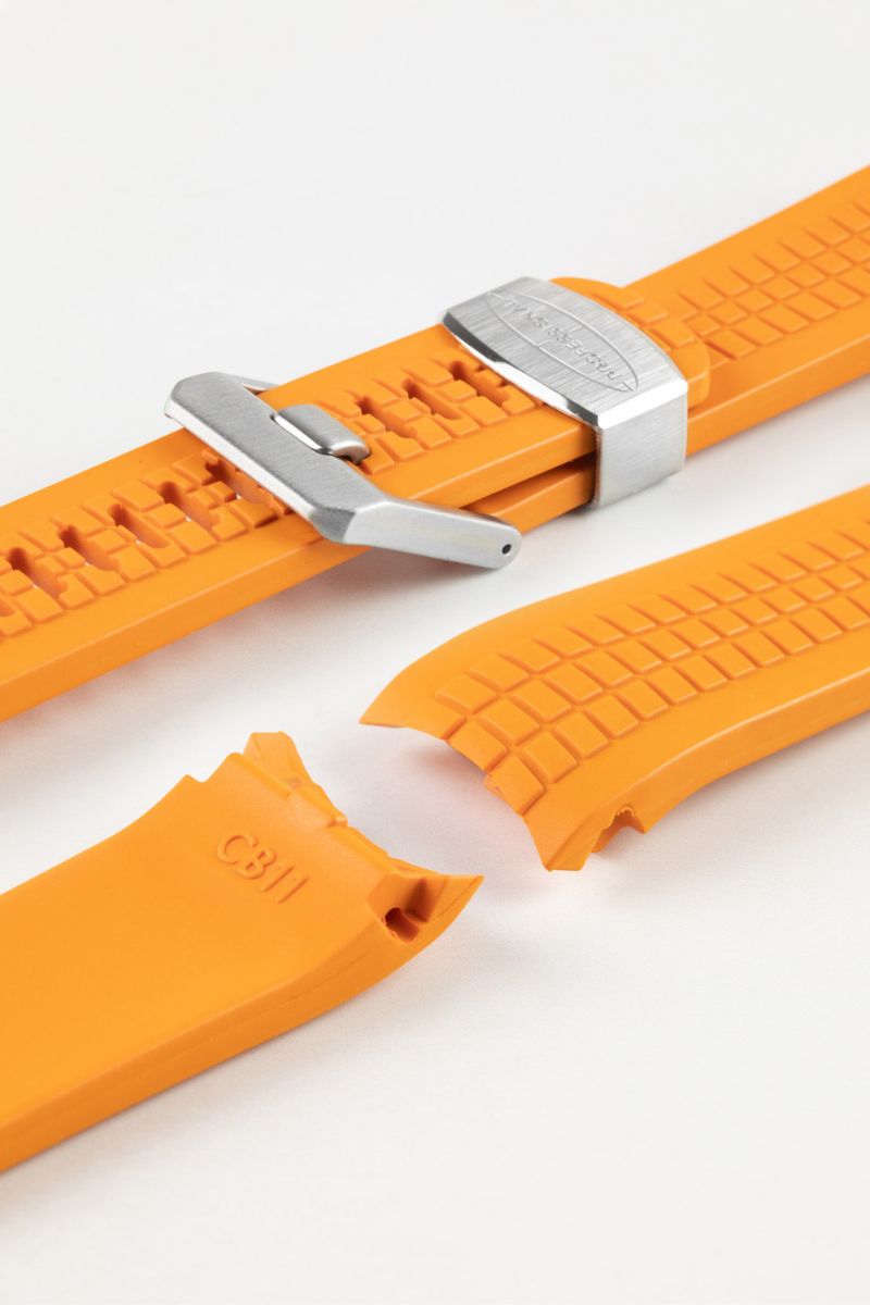 orange rubber watch strap 