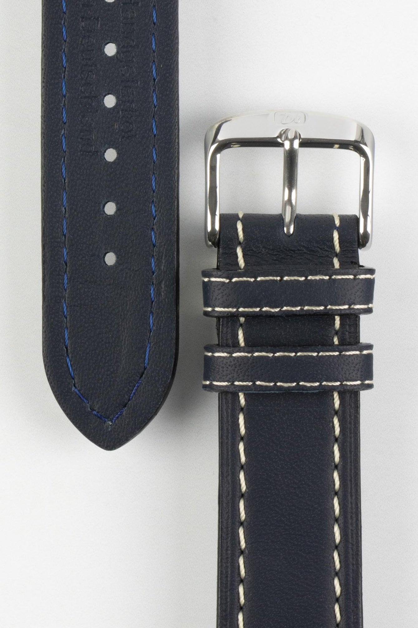 Di-Modell JUMBO Calf Leather Watch Strap in BLUE